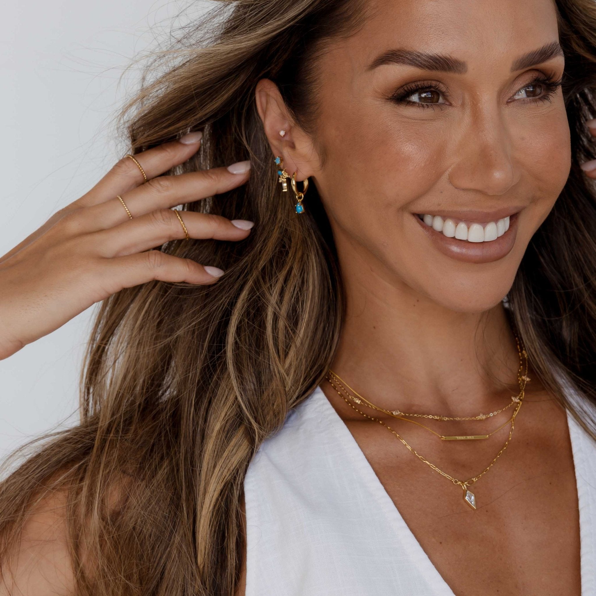 Drop Spike Link Necklace - Camile & Stone