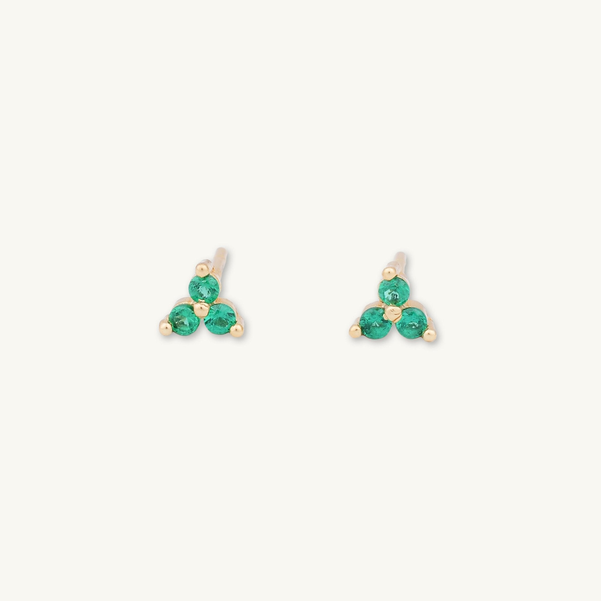 Emerald Lotus Sapphire Stud Earrings - Camile & Stone