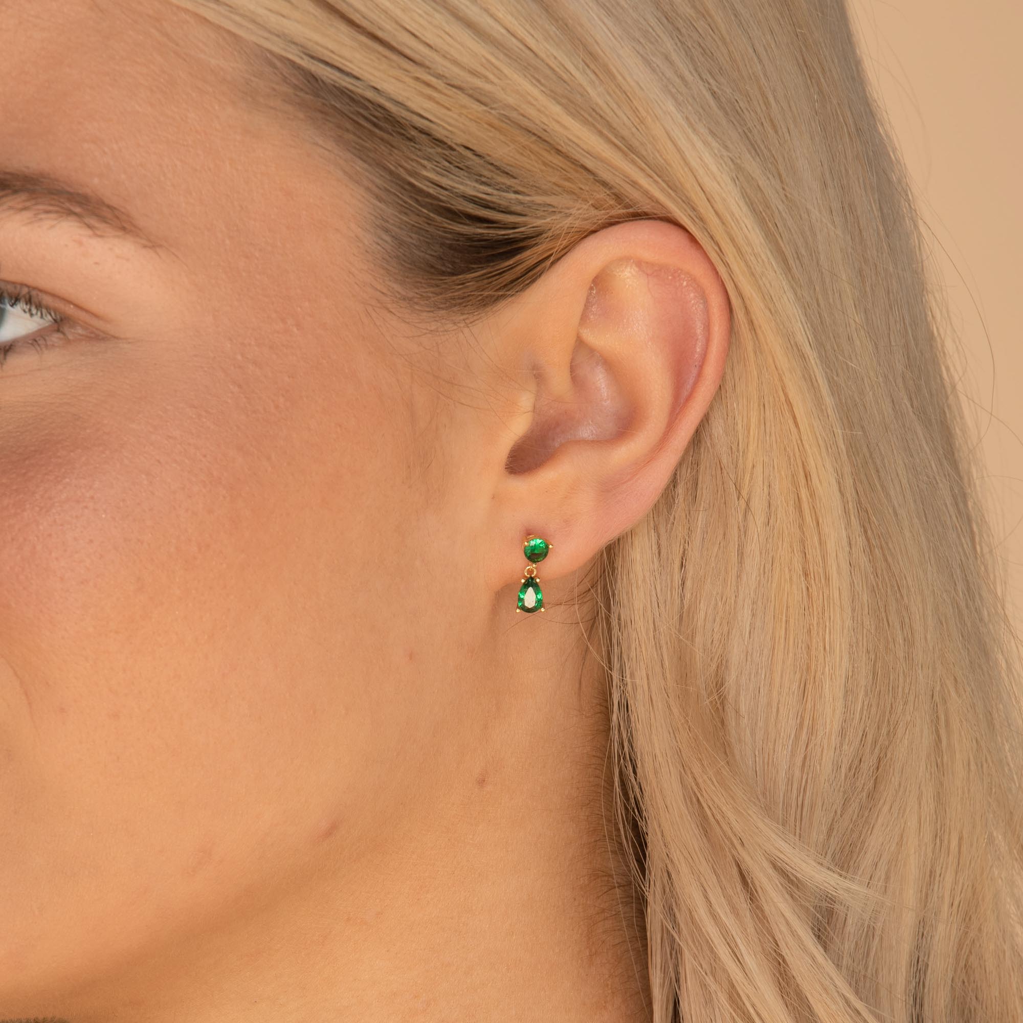 Emerald Teardrop Sapphire Earrings - Camile & Stone