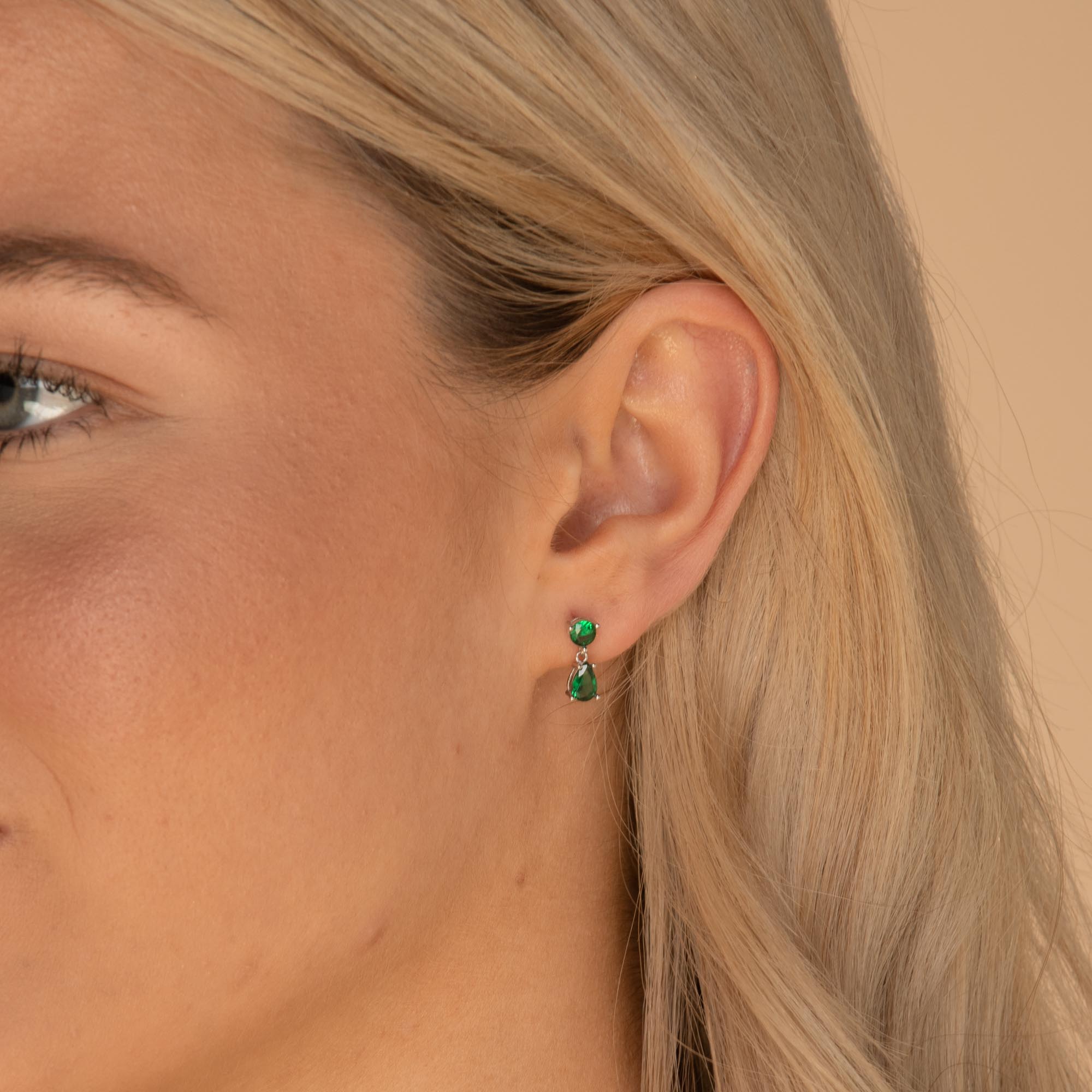 Emerald Teardrop Sapphire Earrings - Camile & Stone