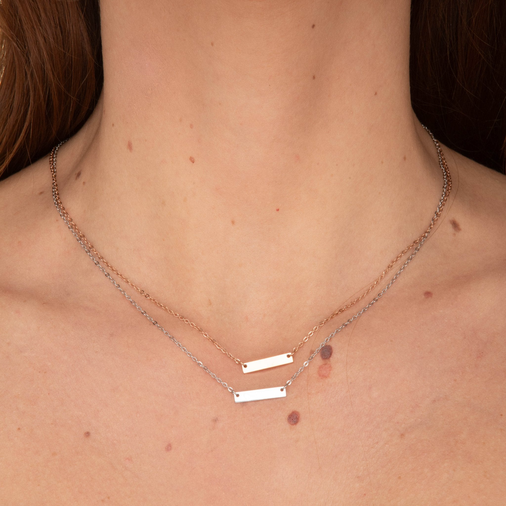 Engraved Personalised Mini Bar Necklace - Camile & Stone