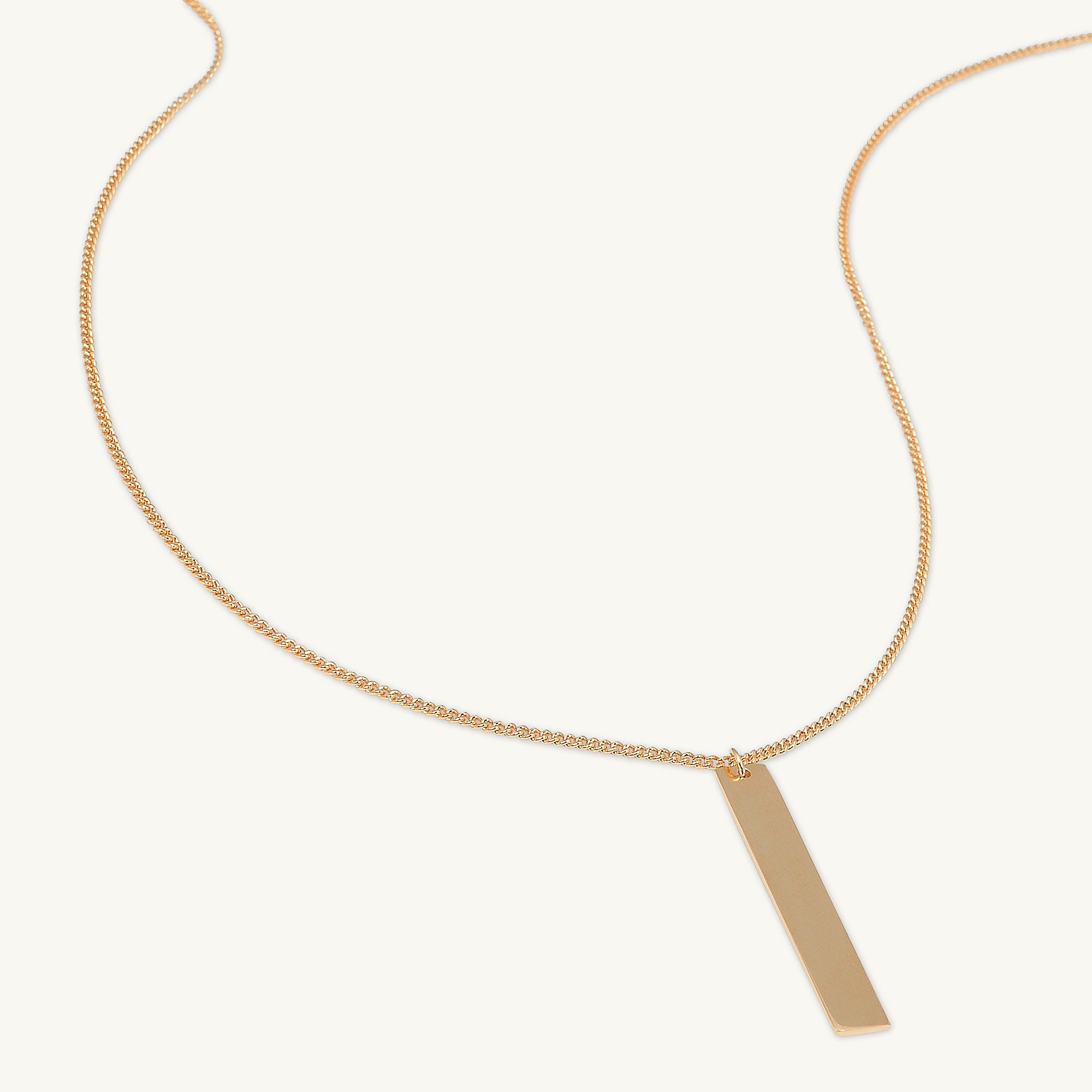 Engraved Personalised Vertical Bar Necklace - Camile & Stone