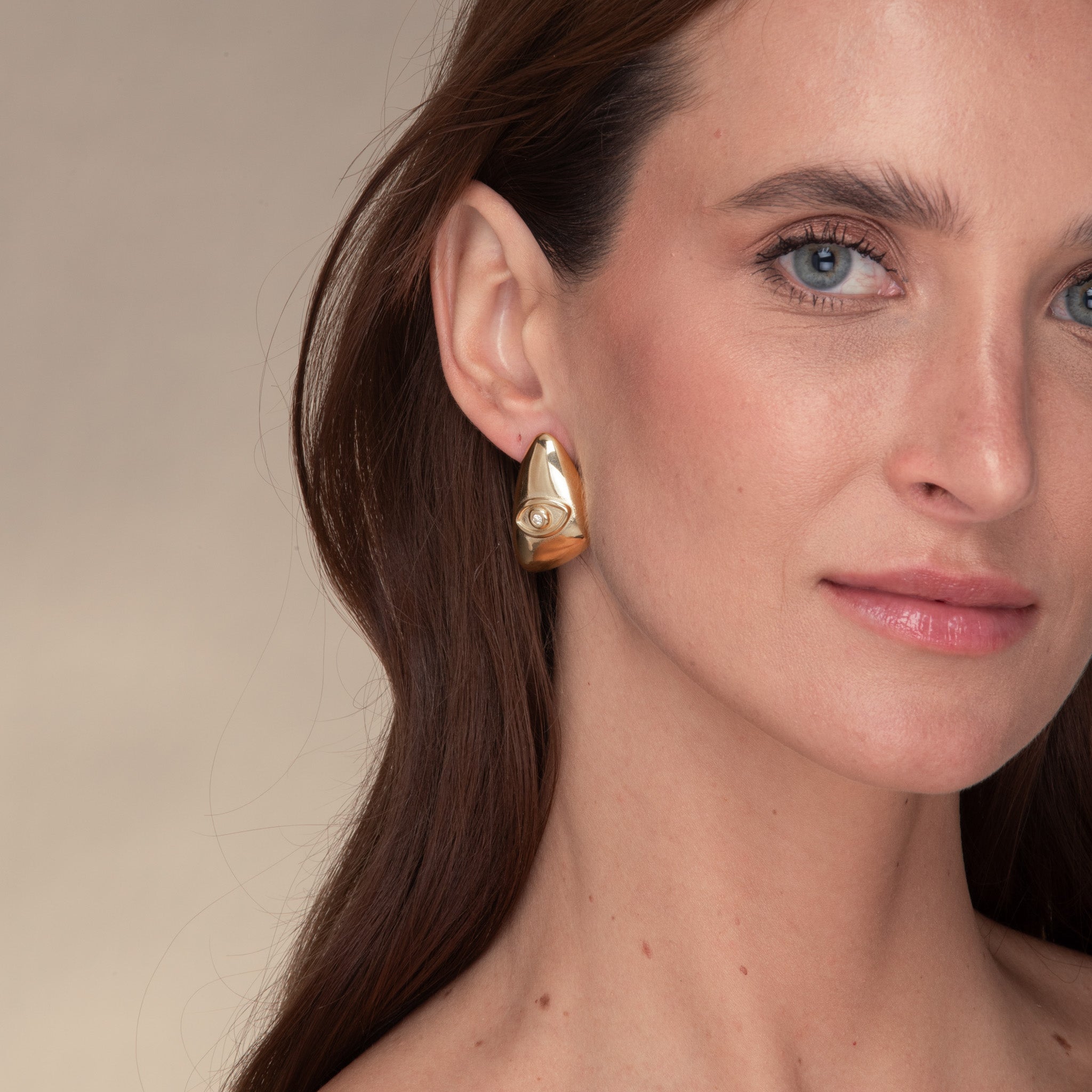 Evil Eye Dome Stud Earrings - Camile & Stone