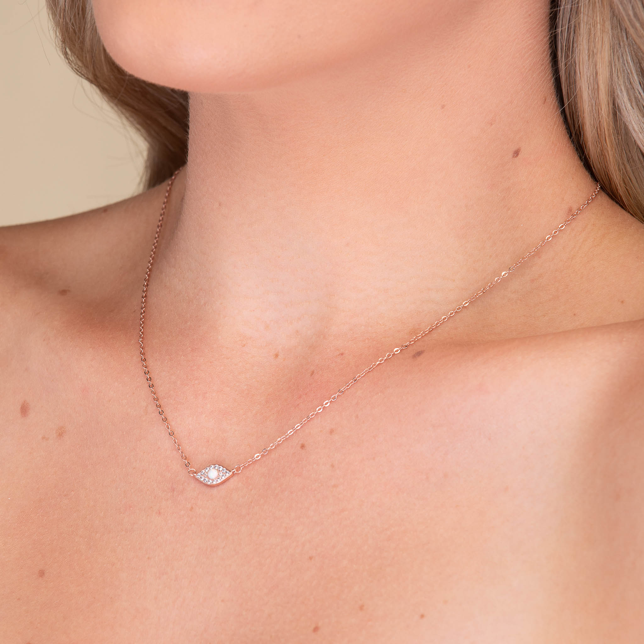 Evil Eye Opal Pave Necklace - Camile & Stone