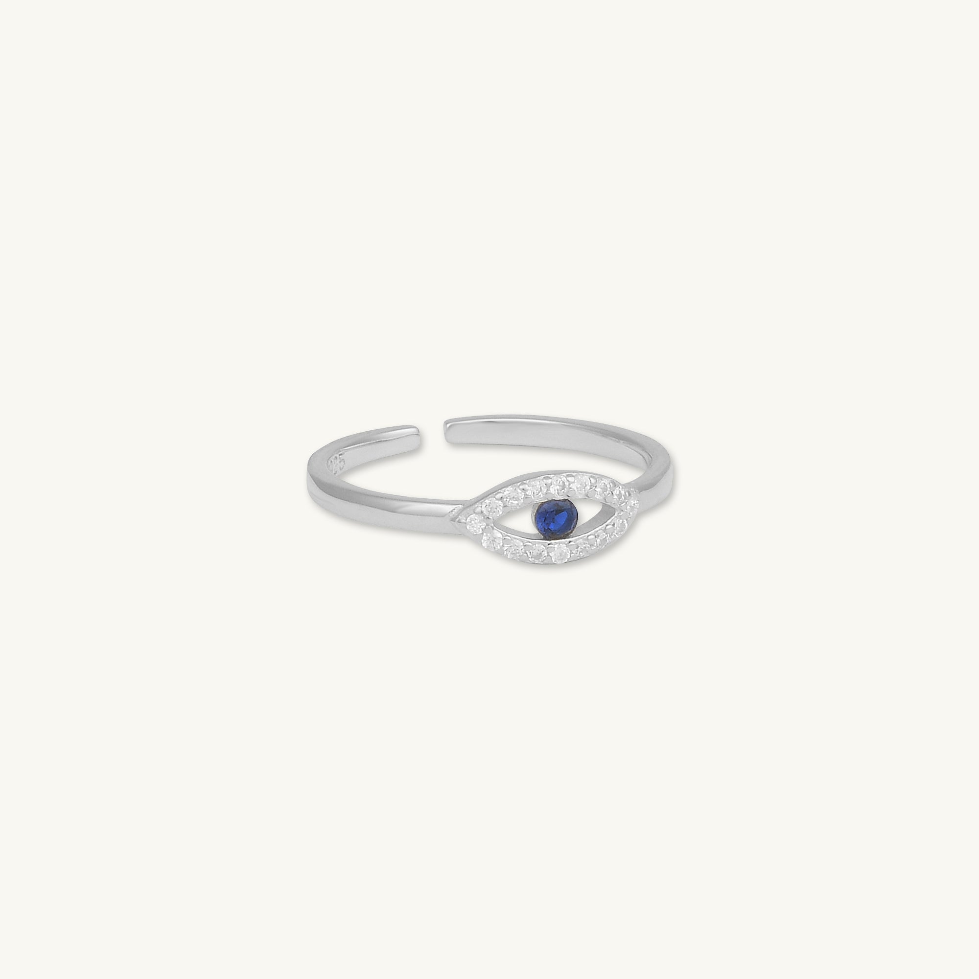 Evil Eye Sapphire Open Adjustable Ring - Camile & Stone