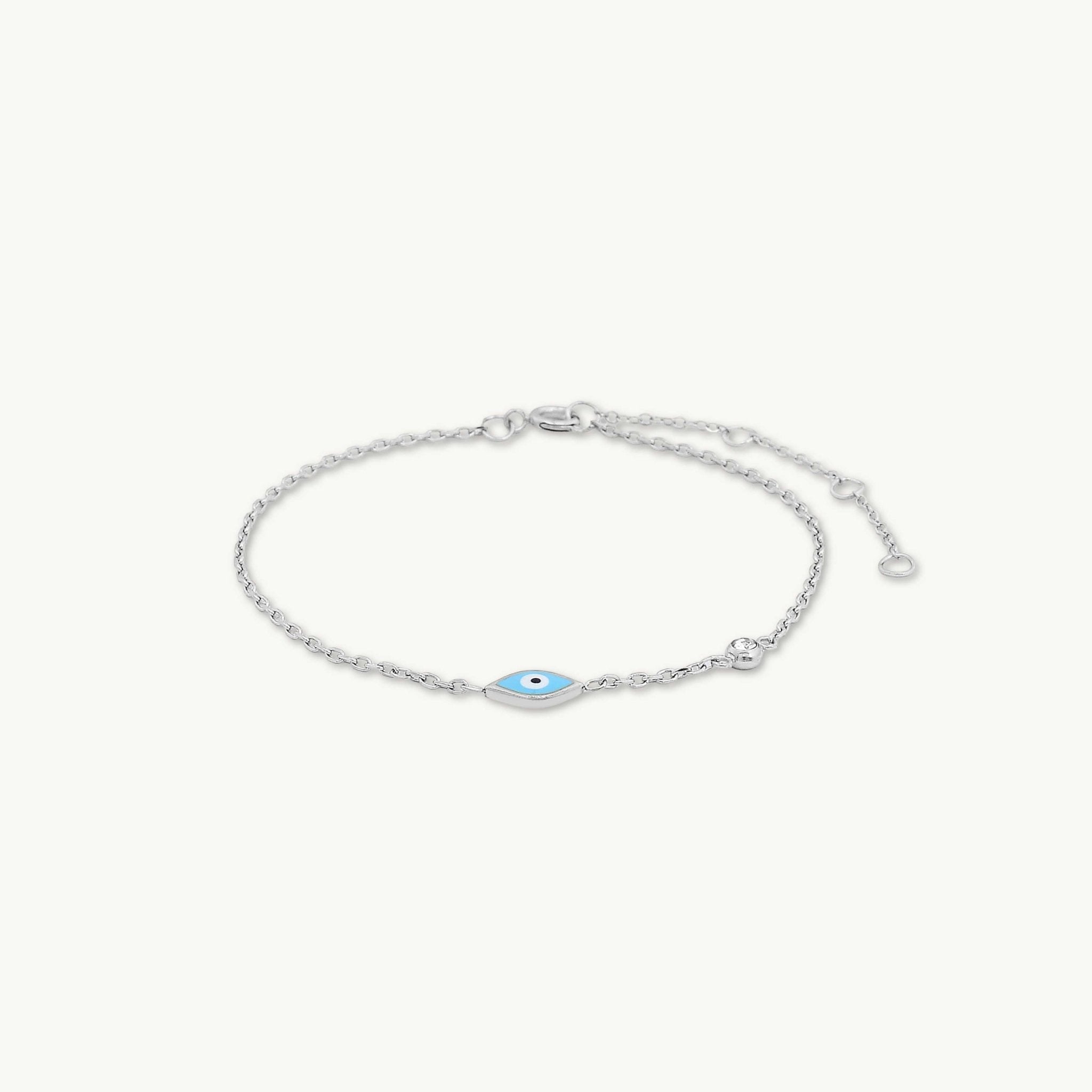 Evil Eye Turquoise Solitaire Bracelet - Camile & Stone