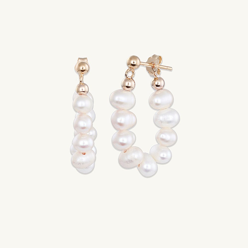 Freshwater Pearl Huggie Earrings - Camile & Stone