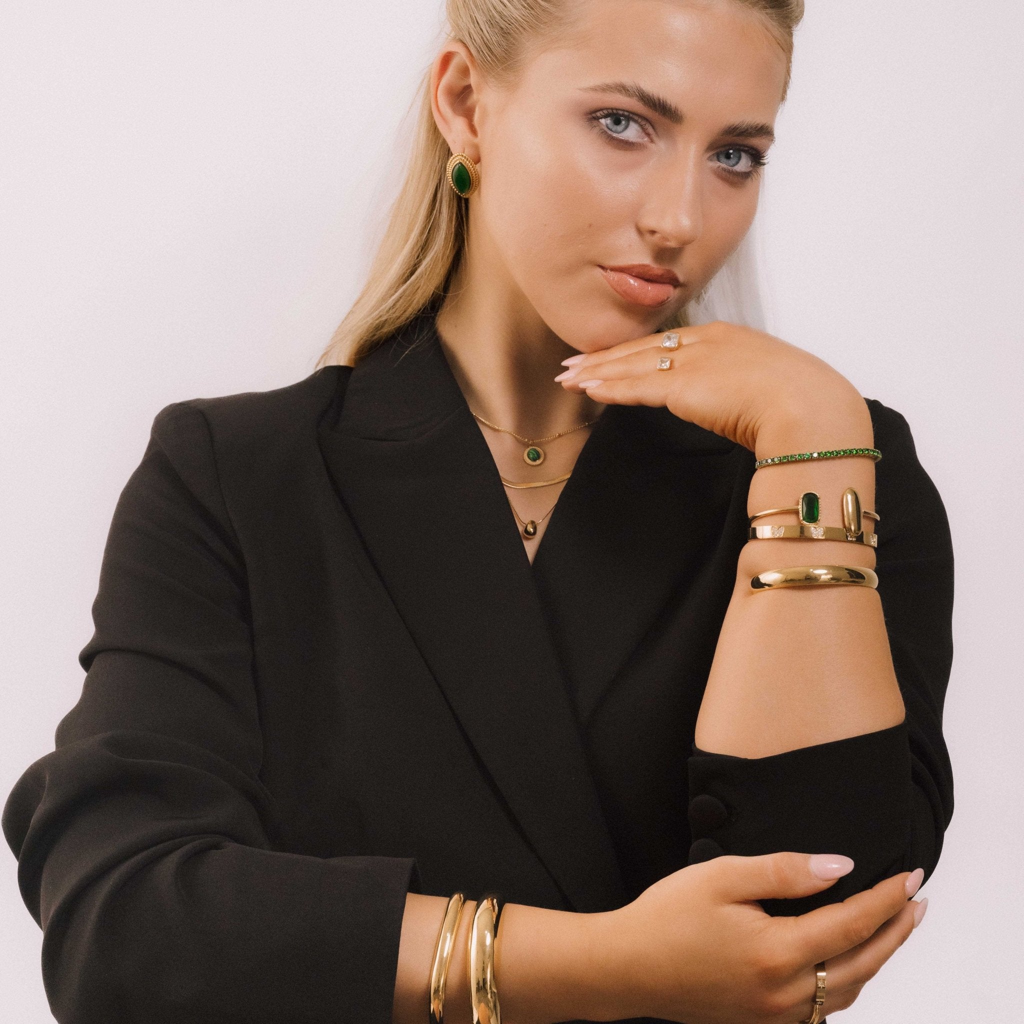 Freya Vintage Emerald Earrings - Camile & Stone