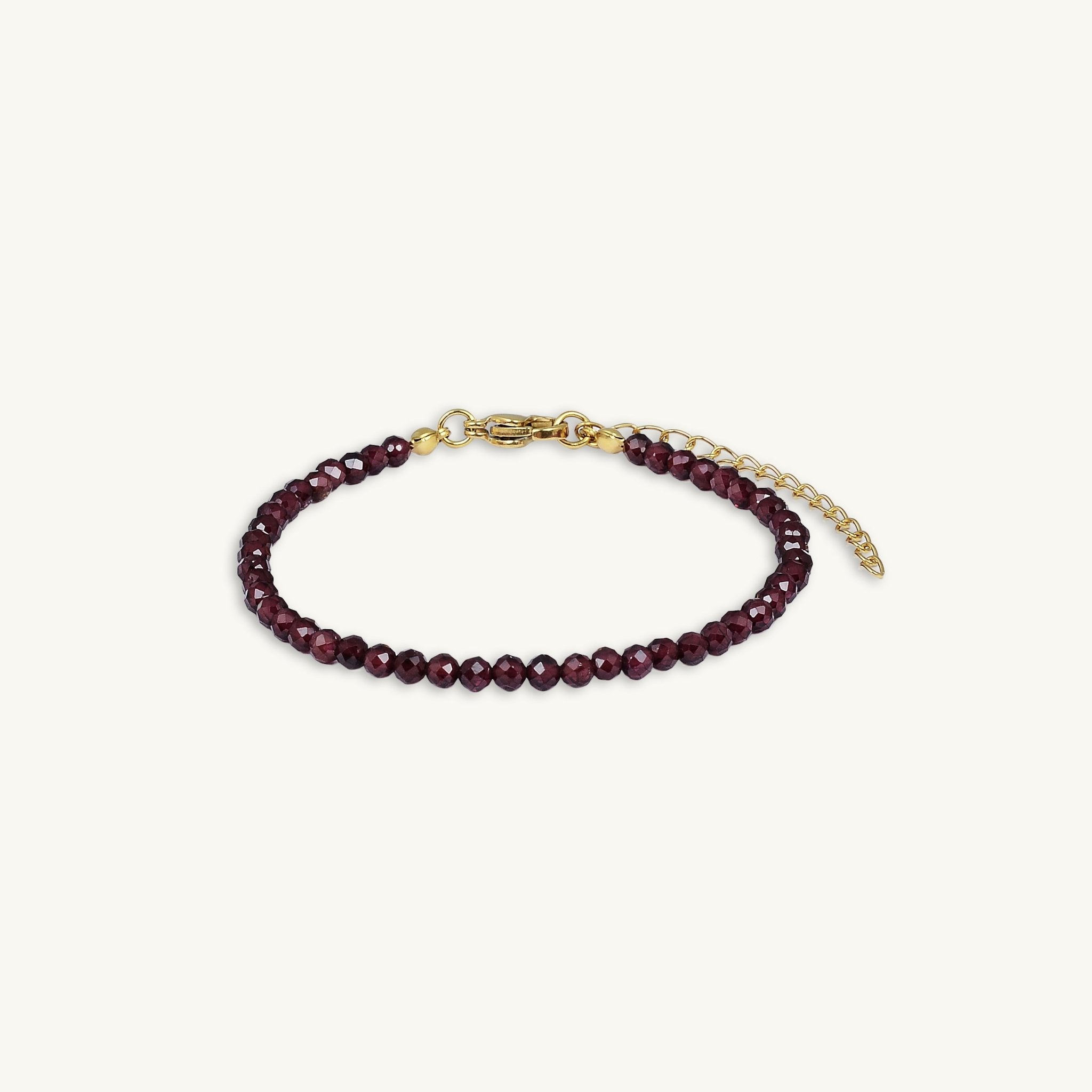 Garnet Crystal Beaded Bracelet - Camile & Stone