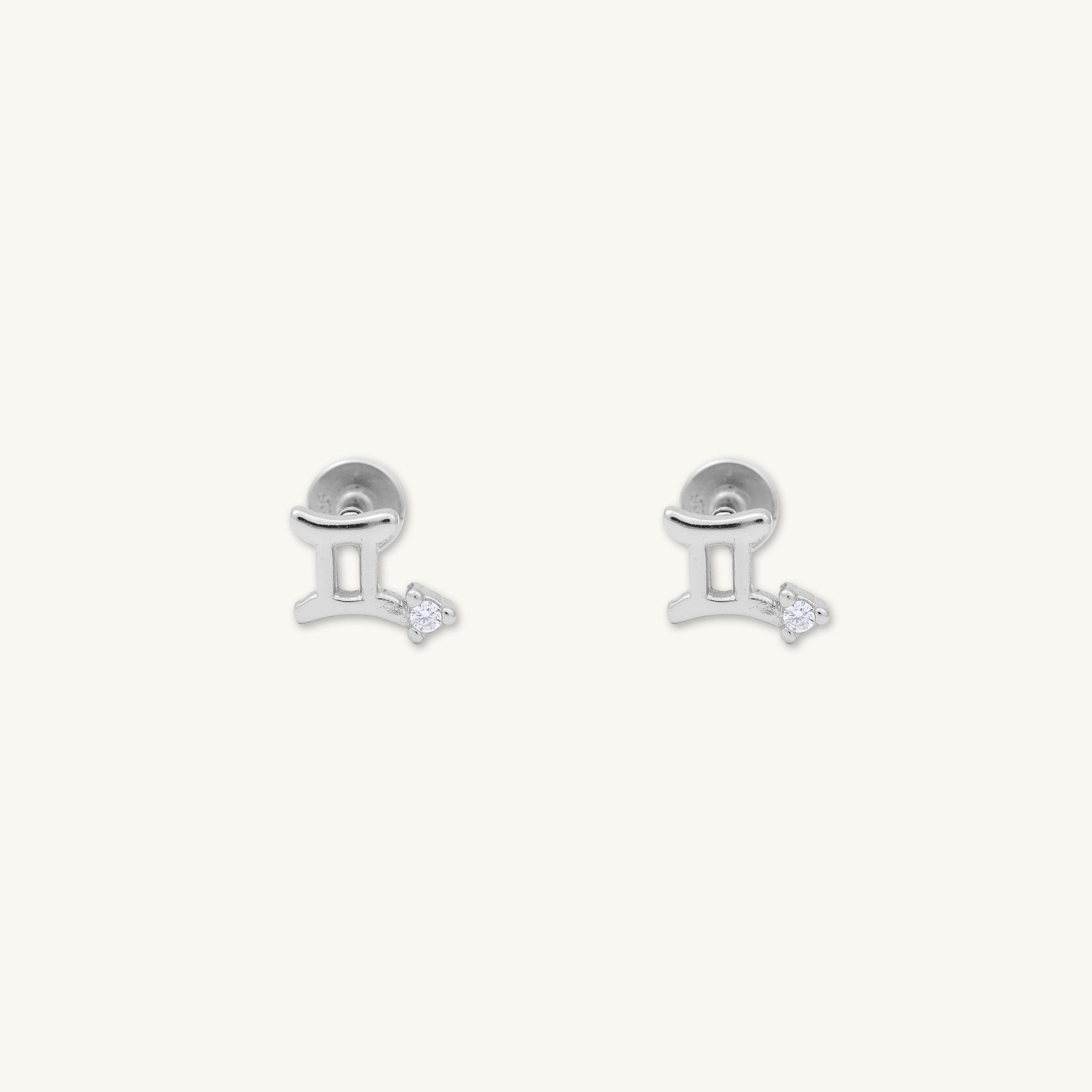 Gemini Zodiac Star Sign Flat Back Earrings - Camile & Stone