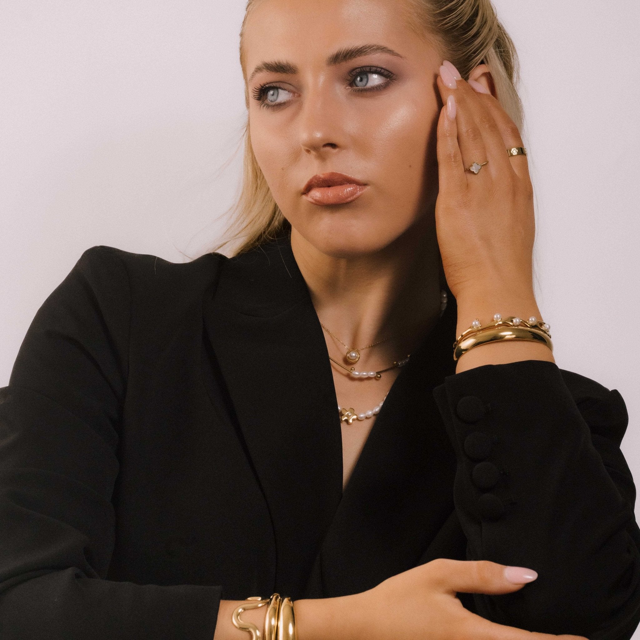 Goddess Pearl Open Cuff Bangle - Camile & Stone