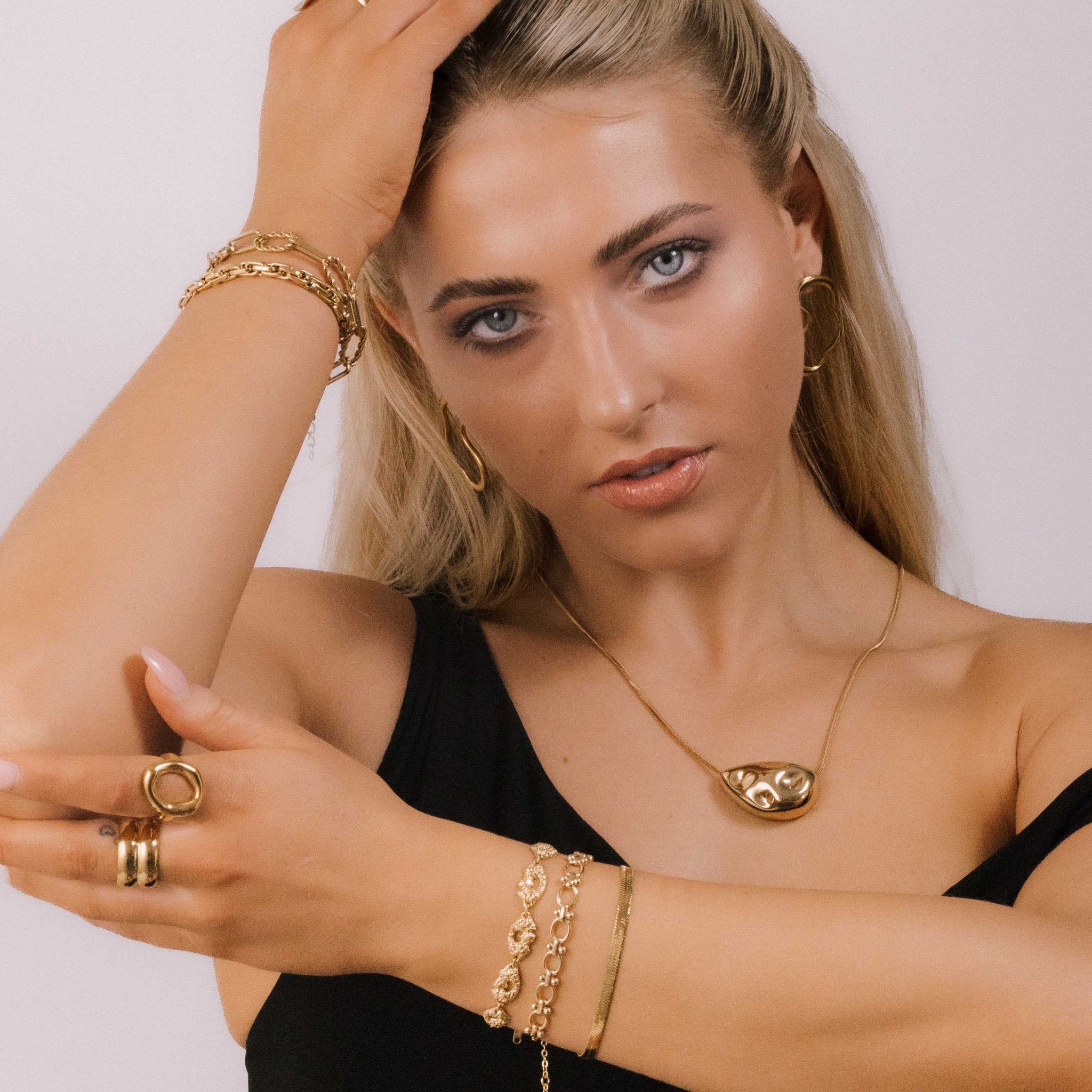 Hailey Molten Pebble Snake Necklace - Camile & Stone