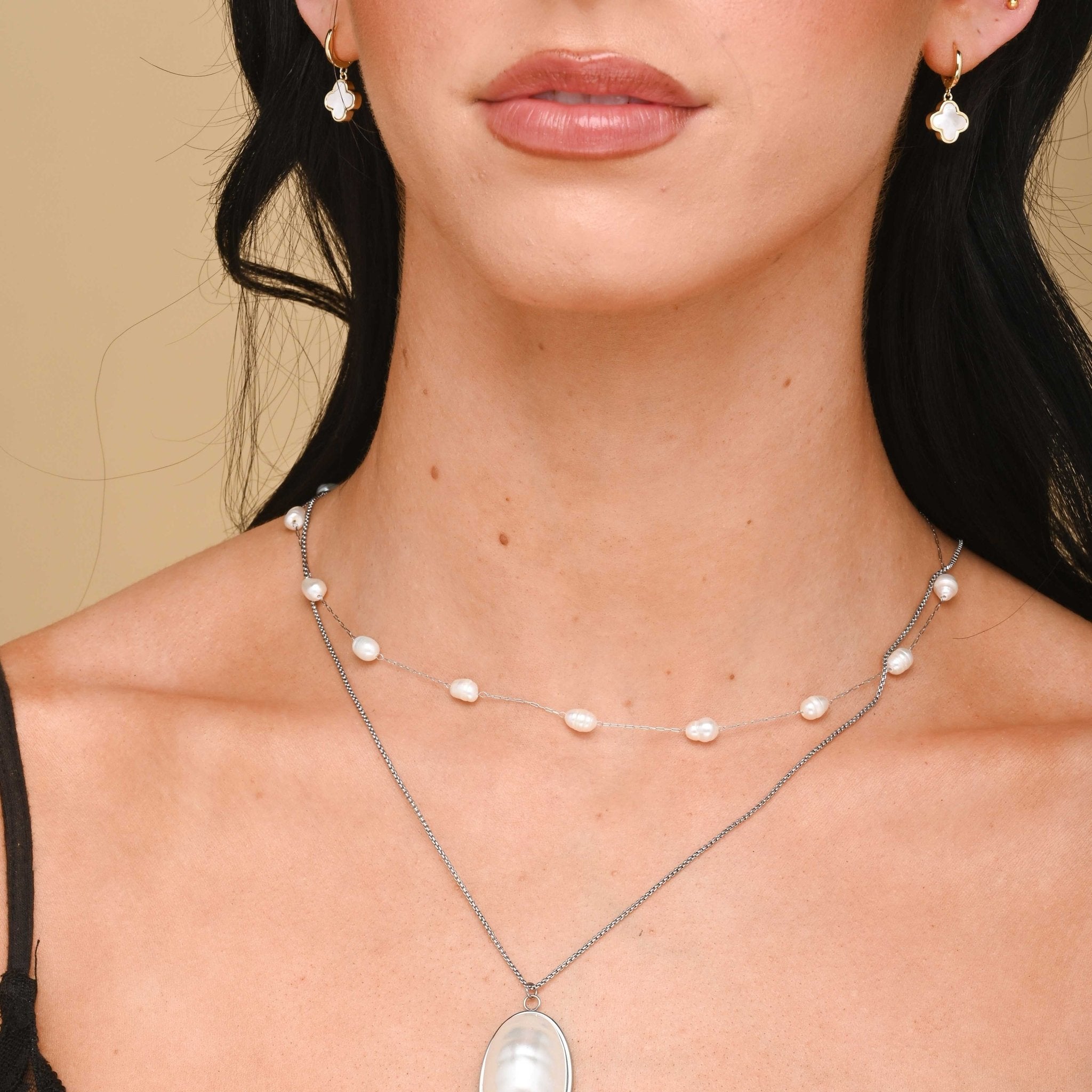 Hailey Statement Oval Pearl Necklace - Camile & Stone