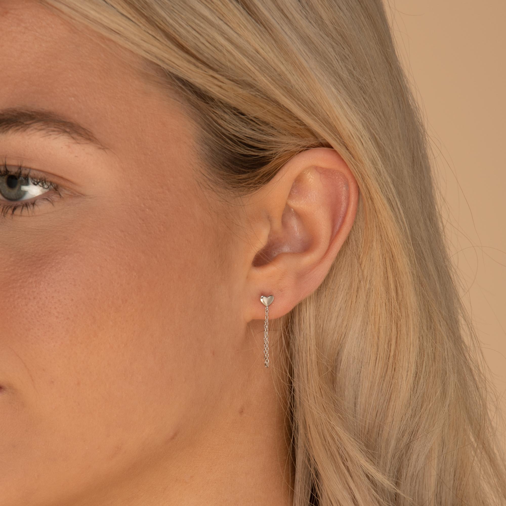 Heart Dangle Chain Earrings - Camile & Stone