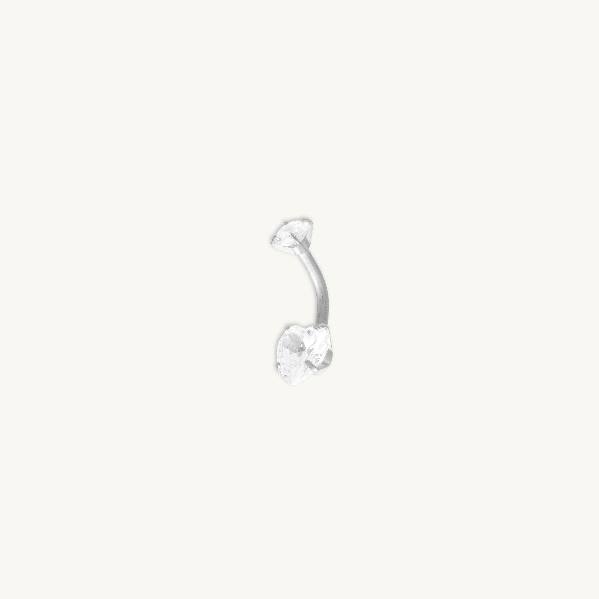 Heart Sapphire Titanium Belly Ring - Camile & Stone