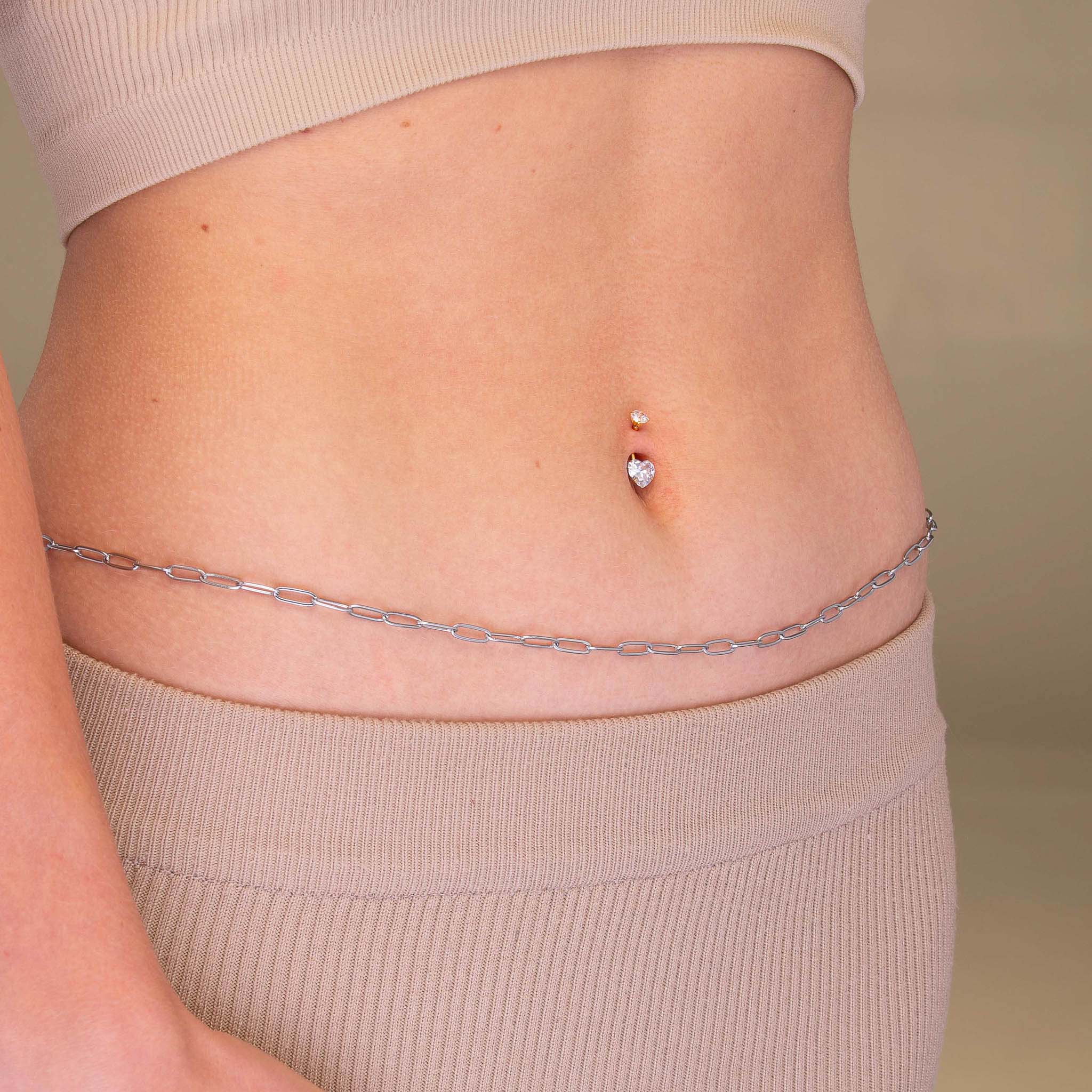 Heart Sapphire Titanium Belly Ring - Camile & Stone