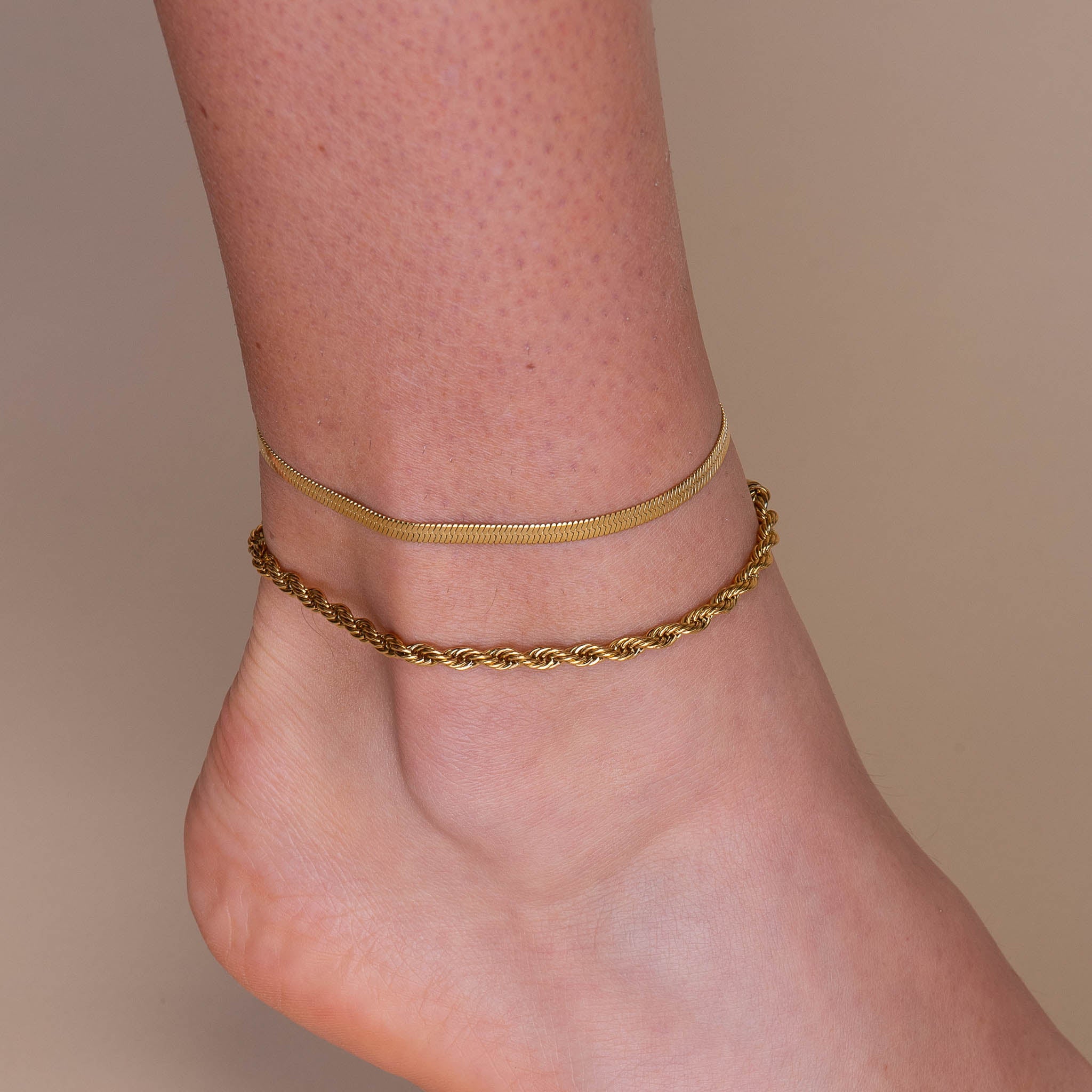 Herringbone Chain Anklet - Camile & Stone