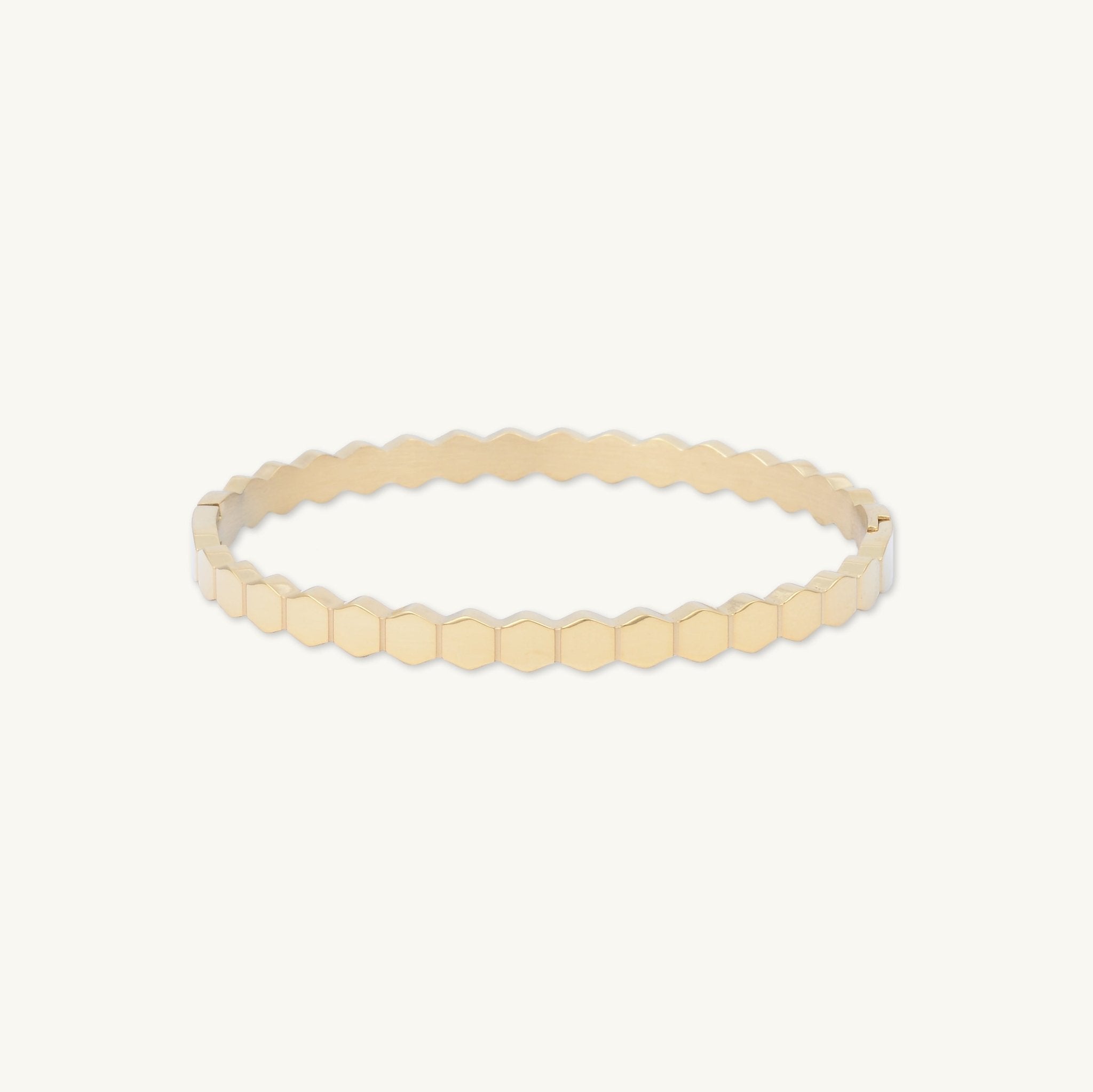 Honeycomb Hinged Bangle Bracelet - Camile & Stone