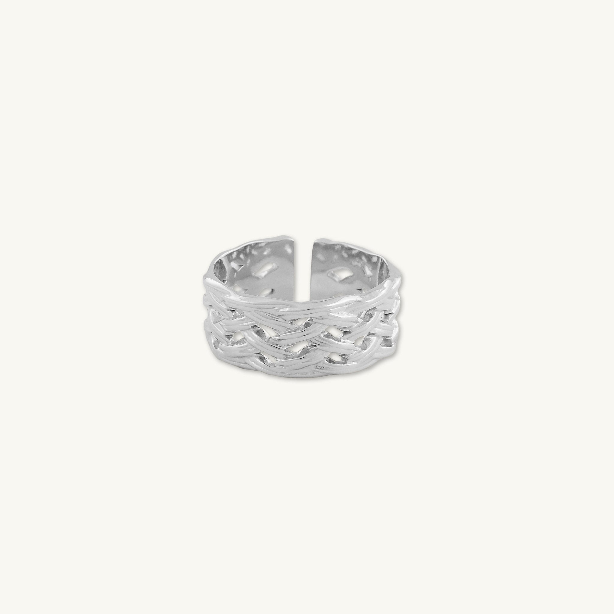 Isla Weave Statement Open Ring - Camile & Stone