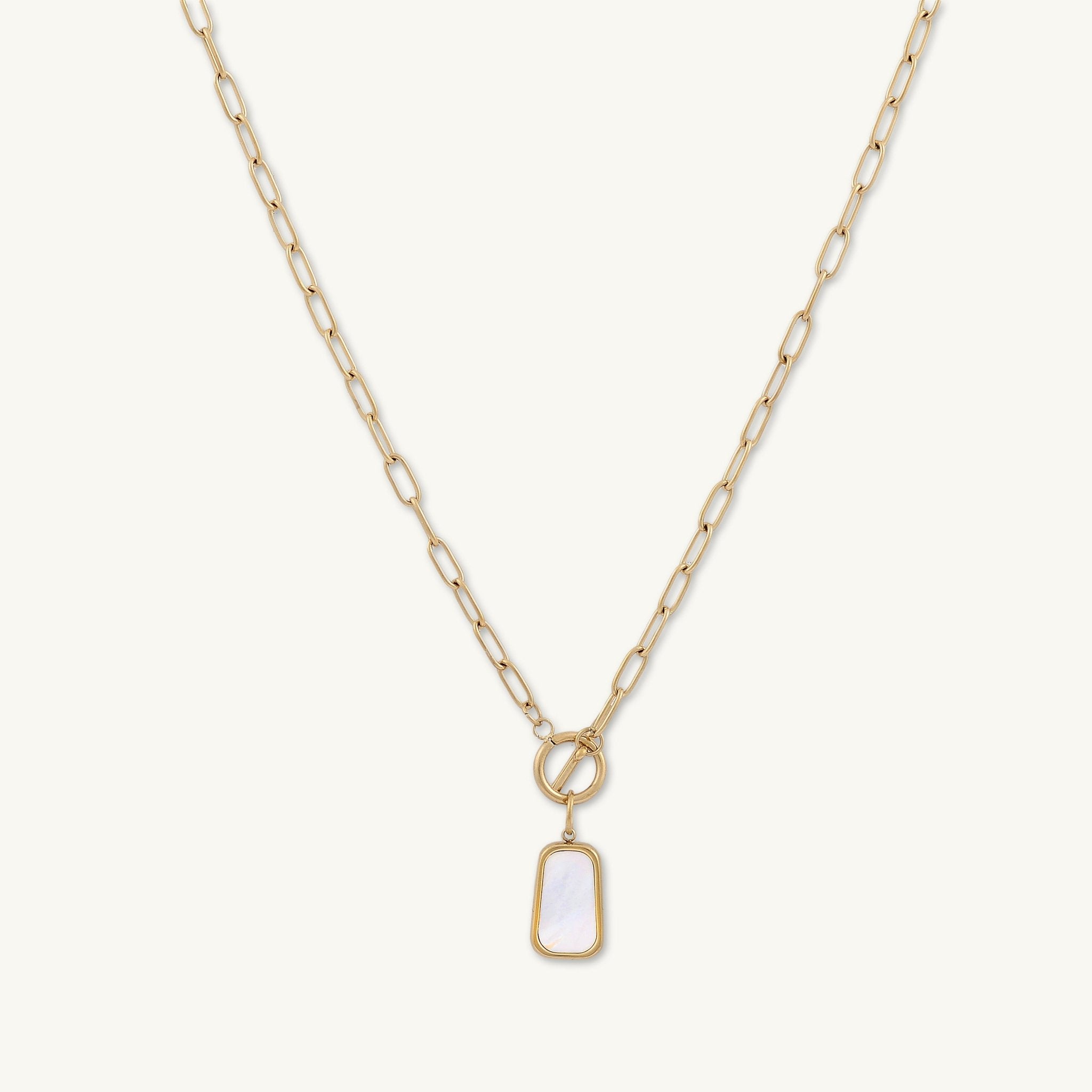 Isobel Mother Of Pearl Toggle Link Necklace - Camile & Stone
