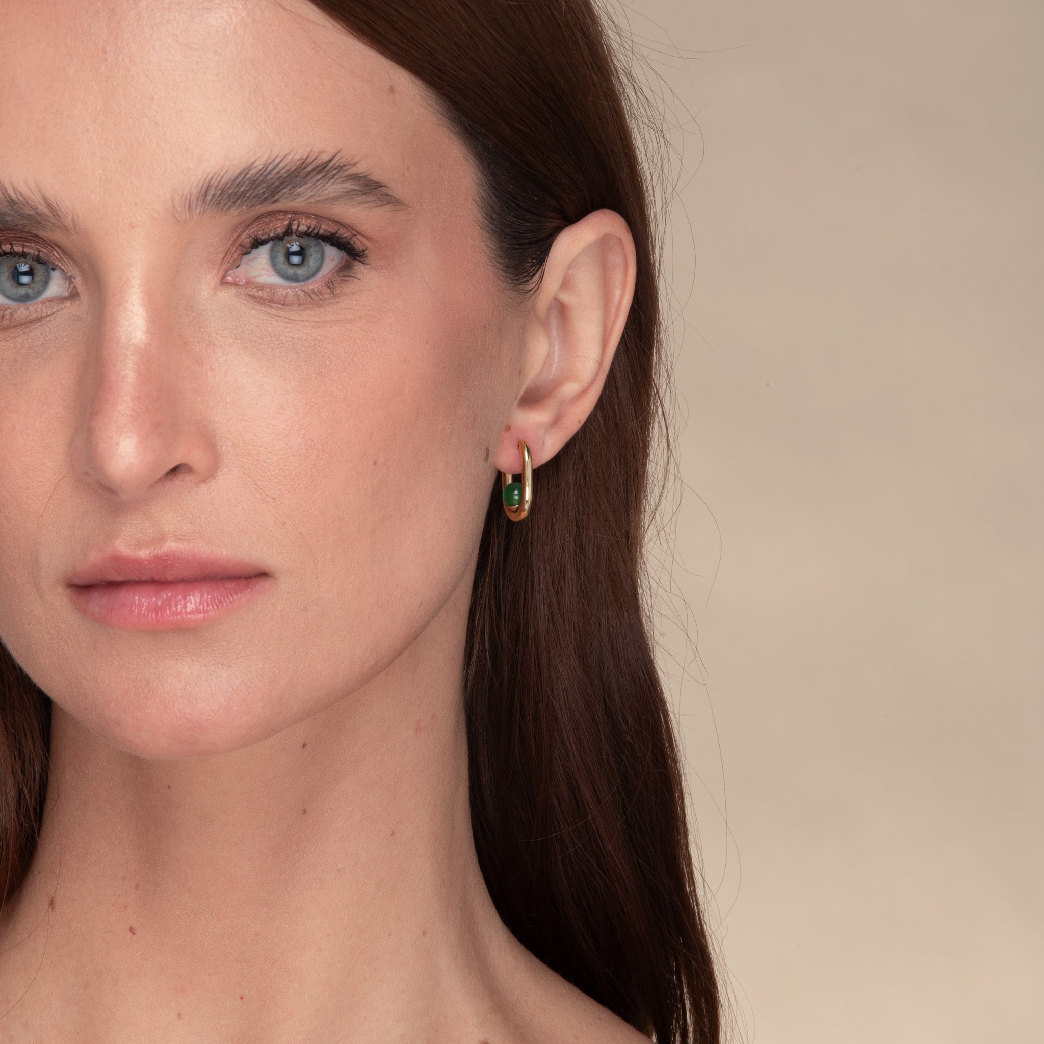 Jade Huggie Hoop Earrings - Camile & Stone