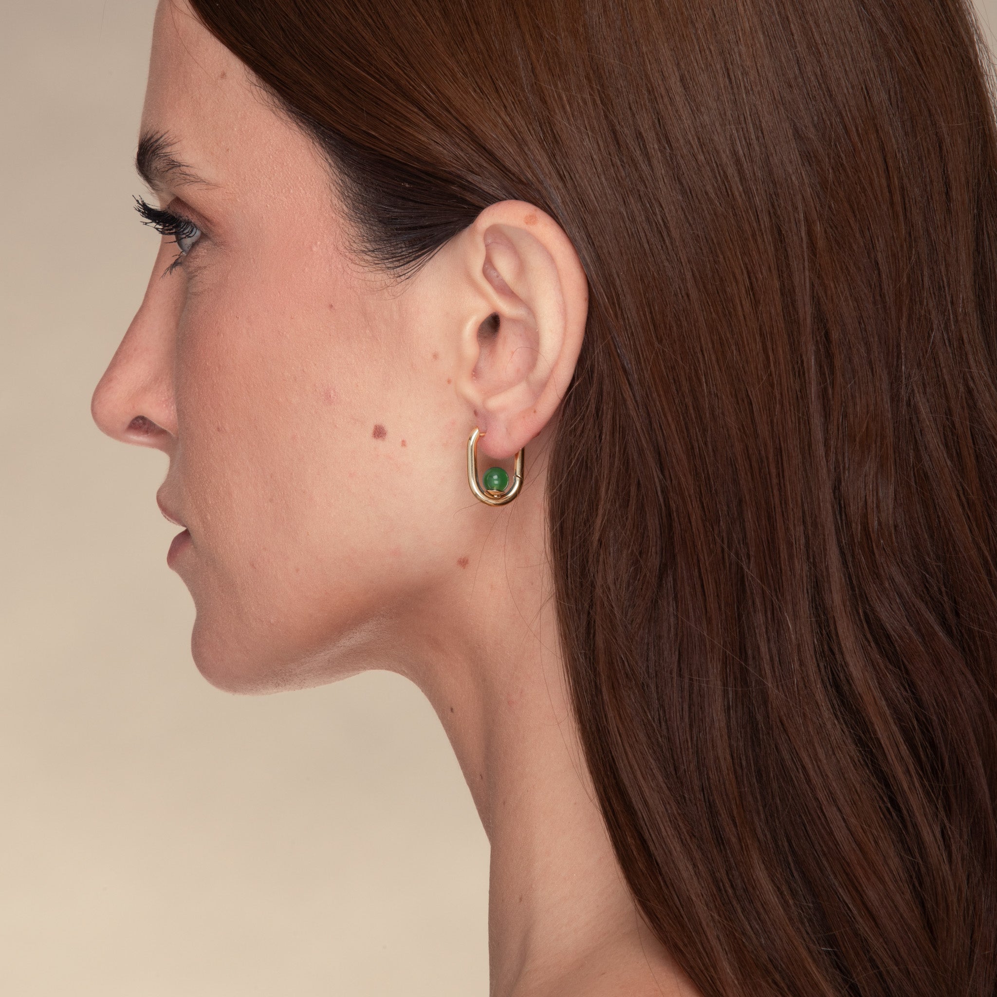 Jade Huggie Hoop Earrings - Camile & Stone