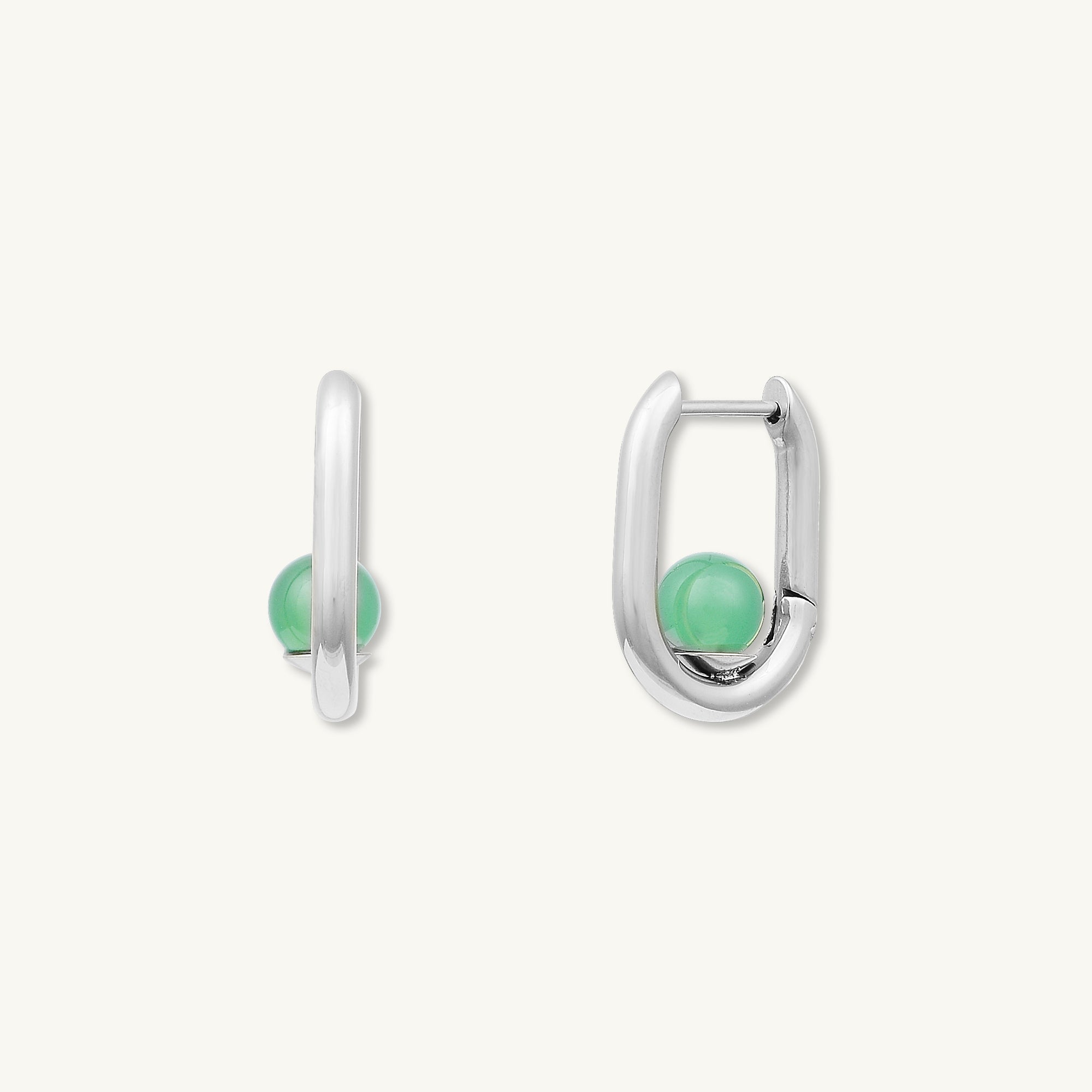 Jade Huggie Hoop Earrings - Camile & Stone