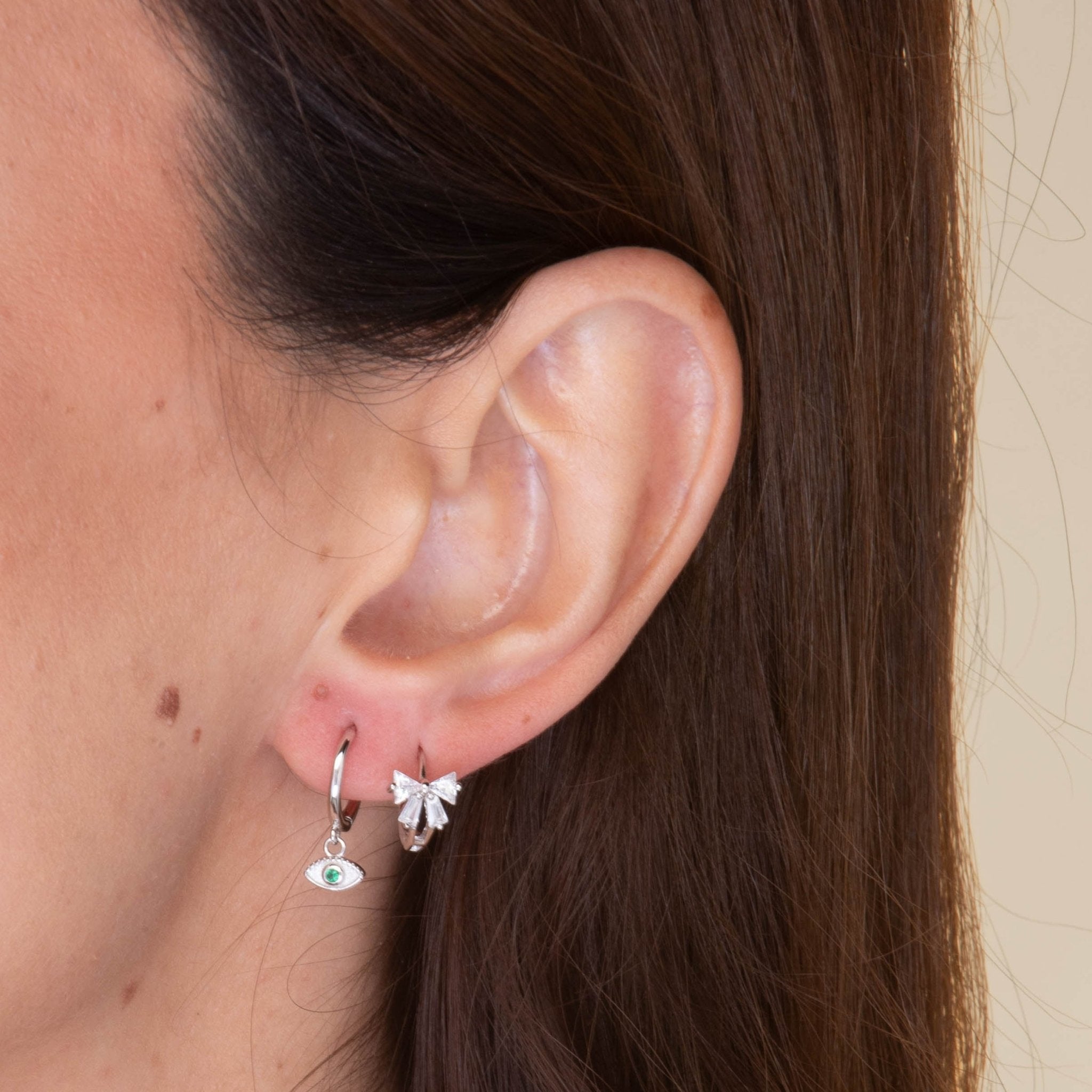 Katie Ribbon Bow Sapphire Huggie Earrings - Camile & Stone