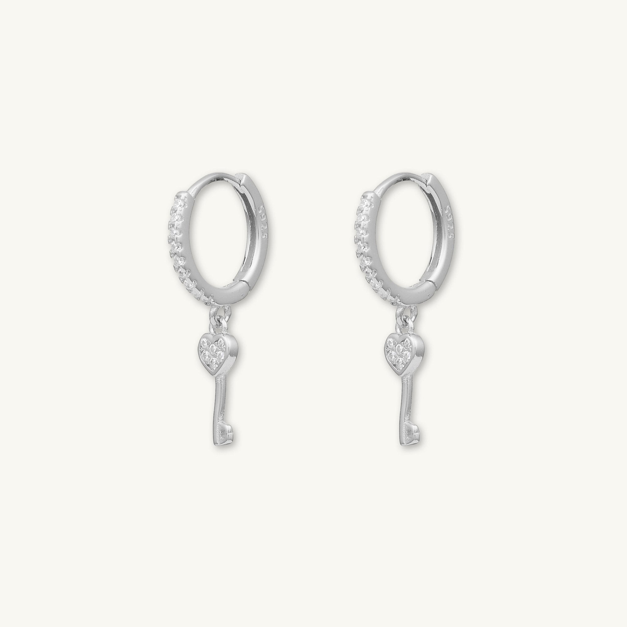 Key To My Heart Huggie Earrings - Camile & Stone