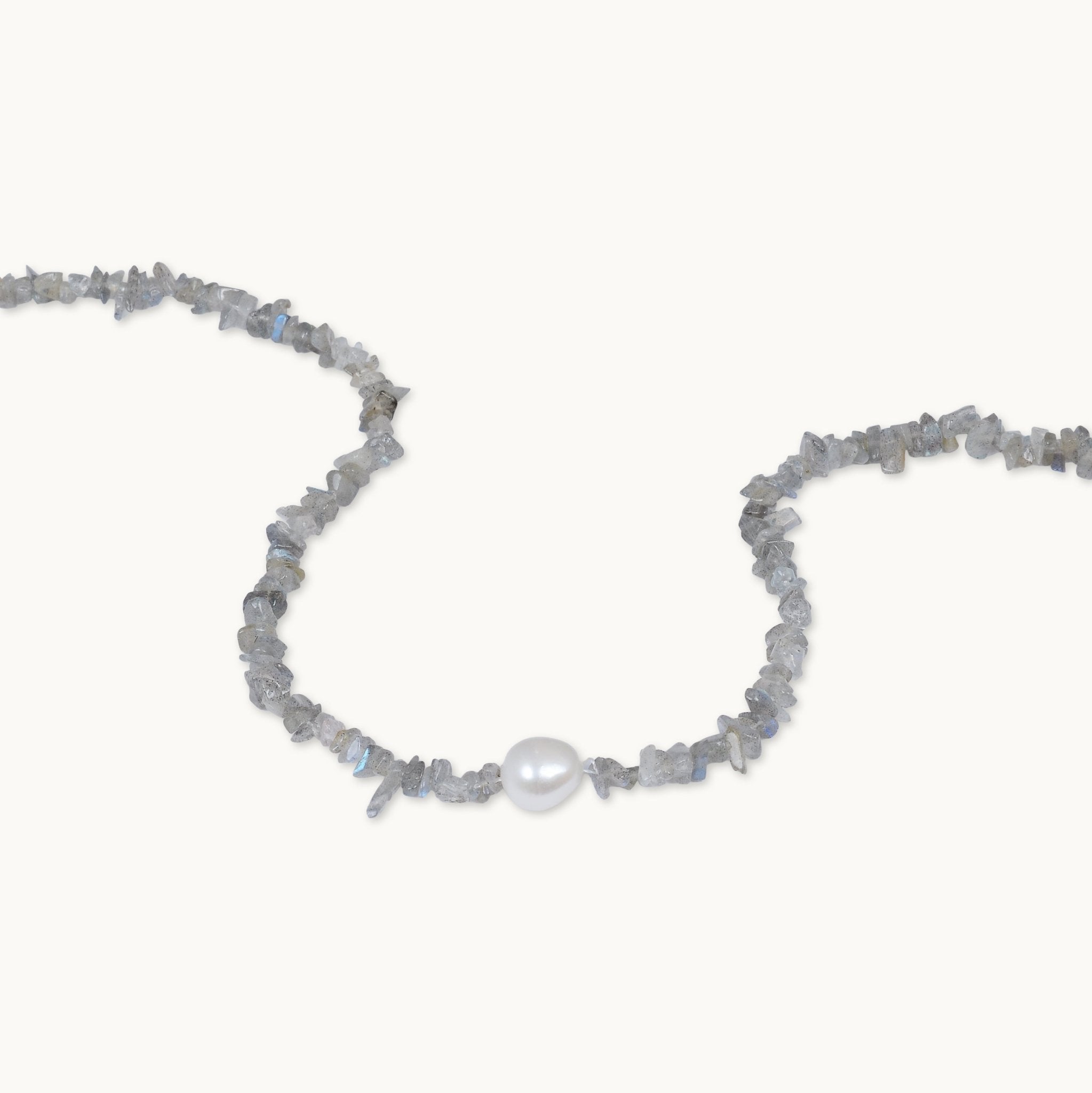 Labradorite Stone Pearl Necklace - Camile & Stone