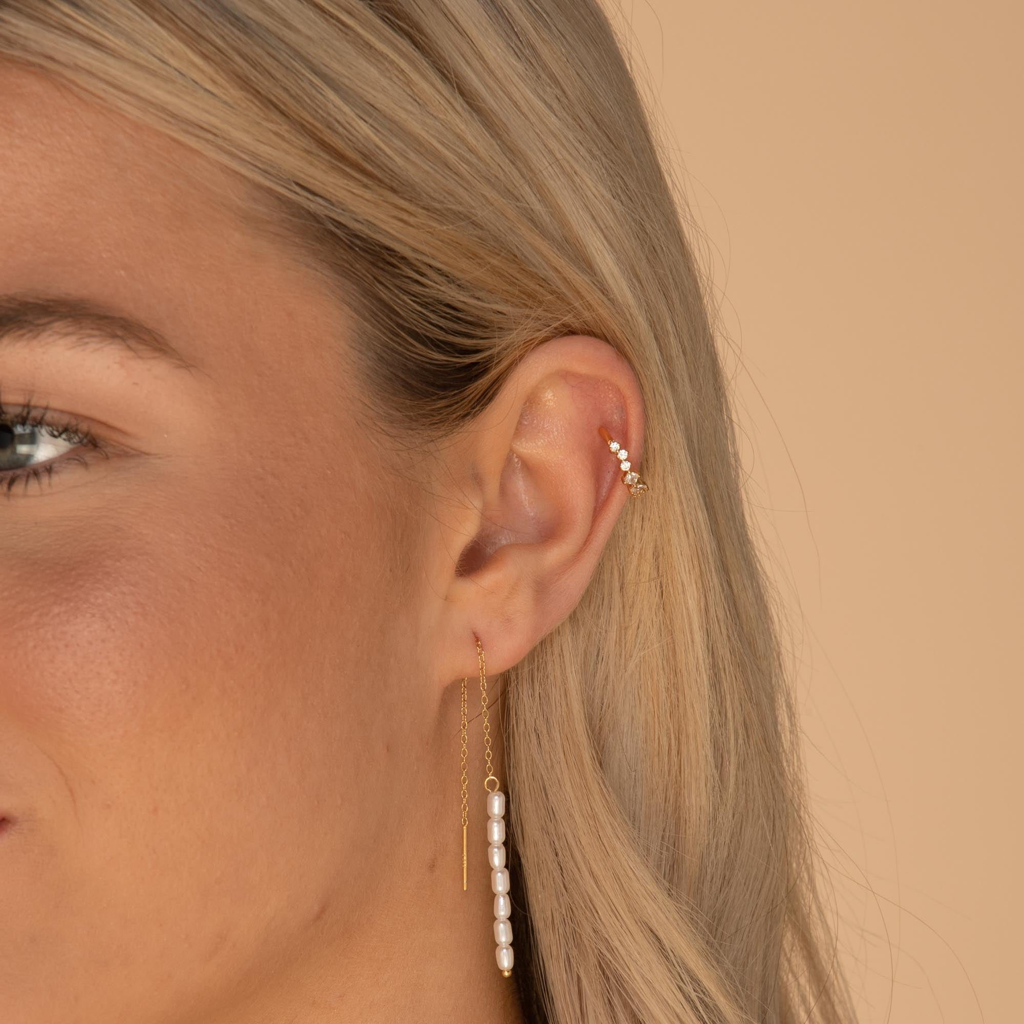 Long Pearl Threader Earrings - Camile & Stone