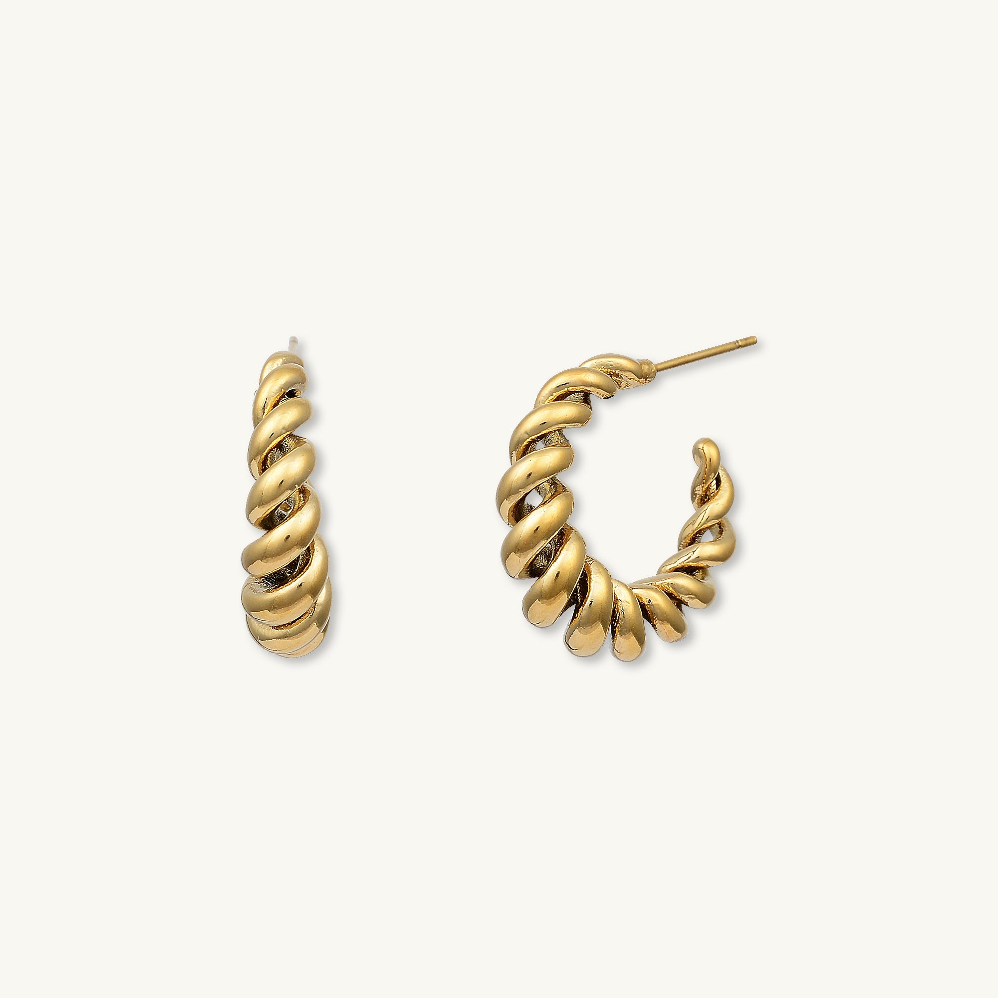 Lyanna Twist C Hoop Earrings - Camile & Stone