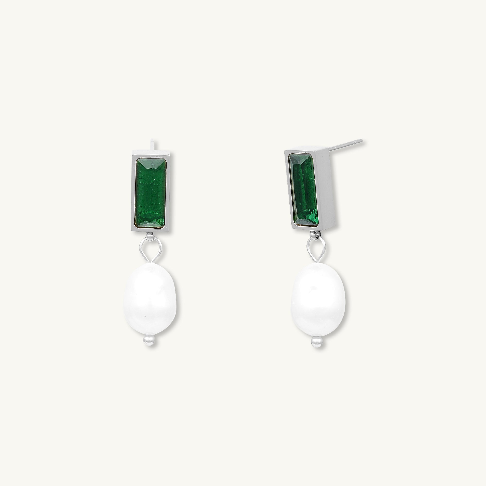 Lydia Emerald Pearl Earrings - Camile & Stone