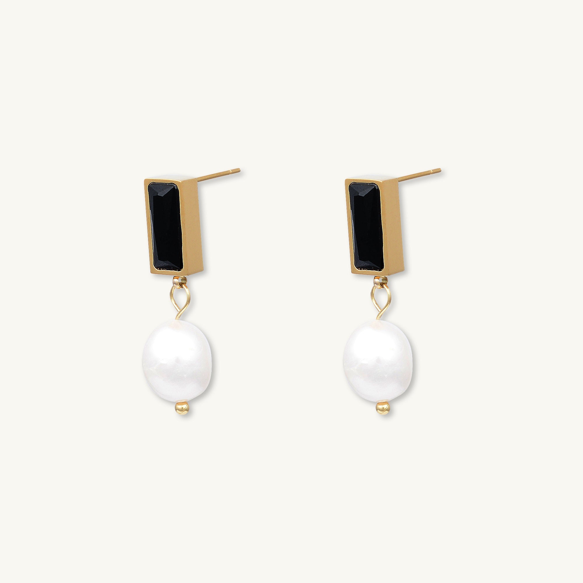 Lydia Onyx Pearl Earrings - Camile & Stone