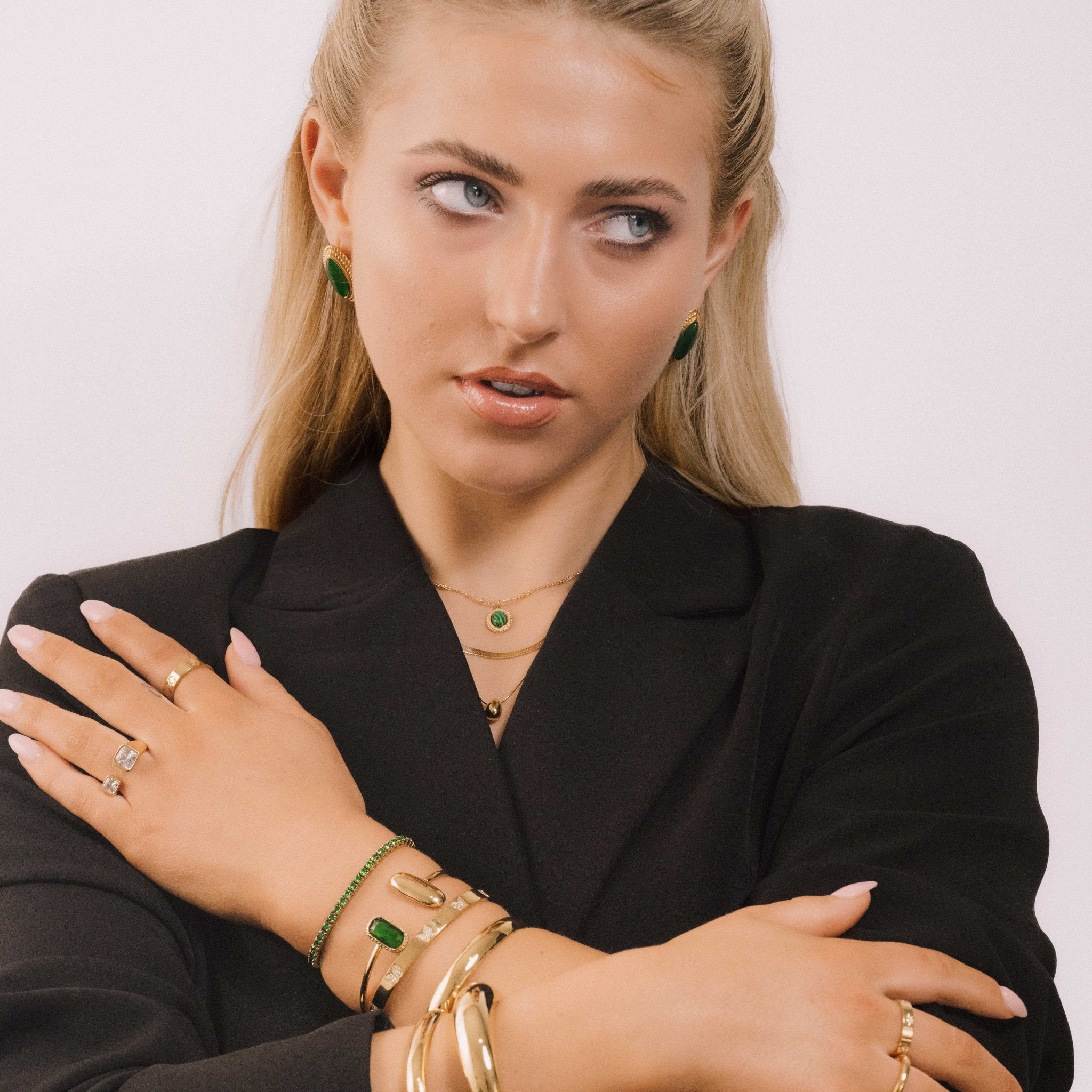 Malachite Vintage Oval Satellite Necklace - Camile & Stone