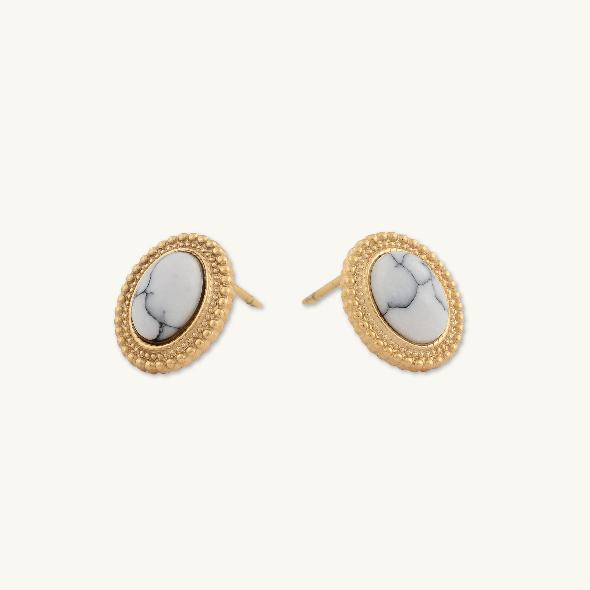 Marble Vintage Oval Earrings - Camile & Stone
