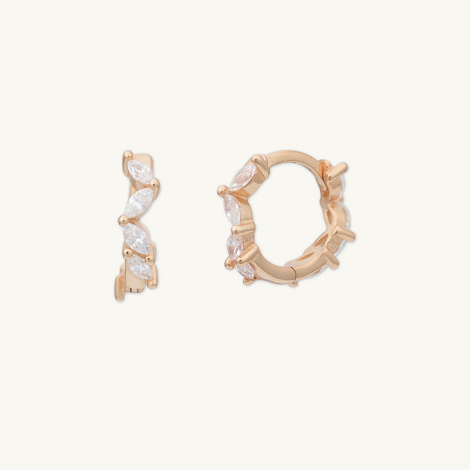 Marquise Sapphire Huggie Earrings - Camile & Stone