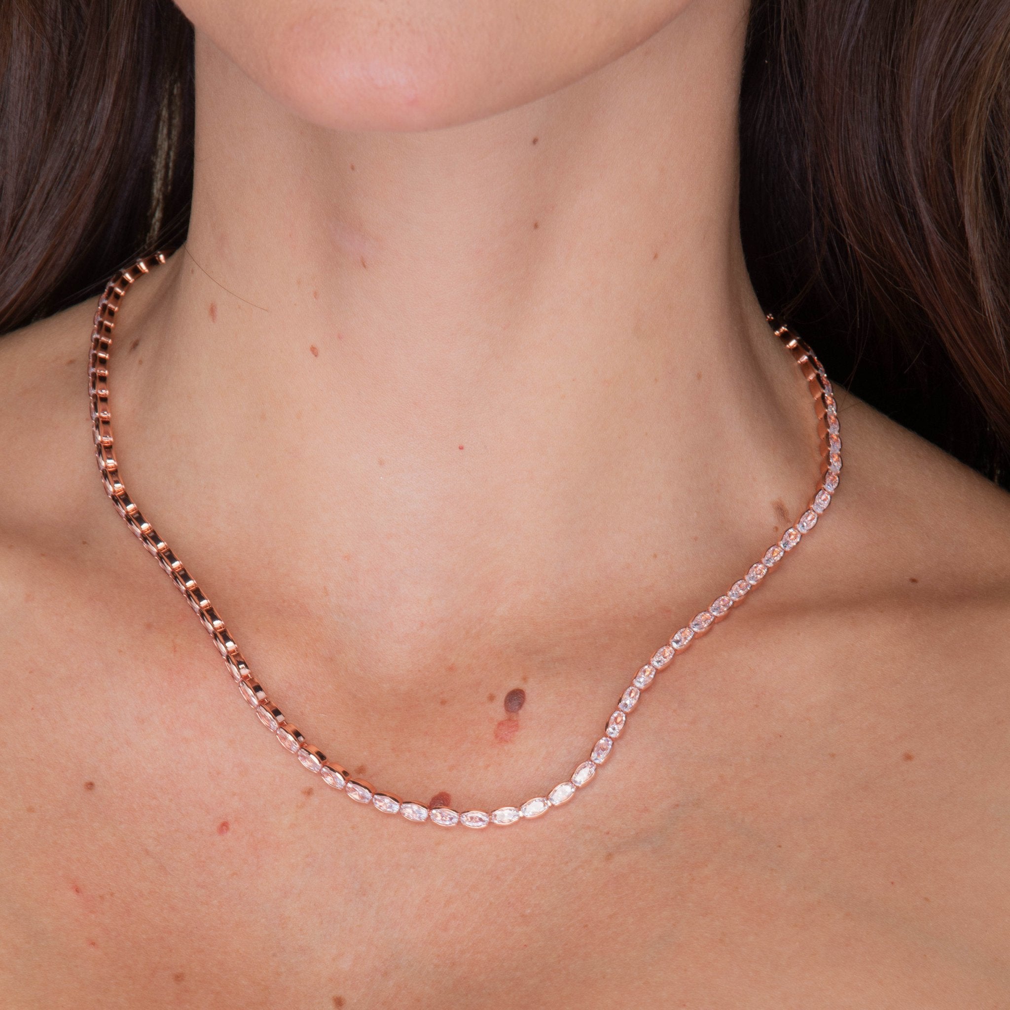 Marquise Tennis Zirconia Necklace - Camile & Stone