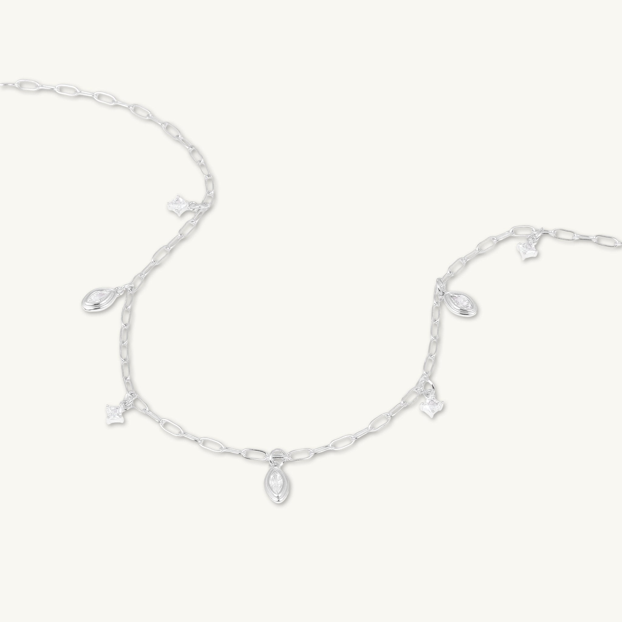 Marquise Zirconia Satellite Link Necklace - Camile & Stone