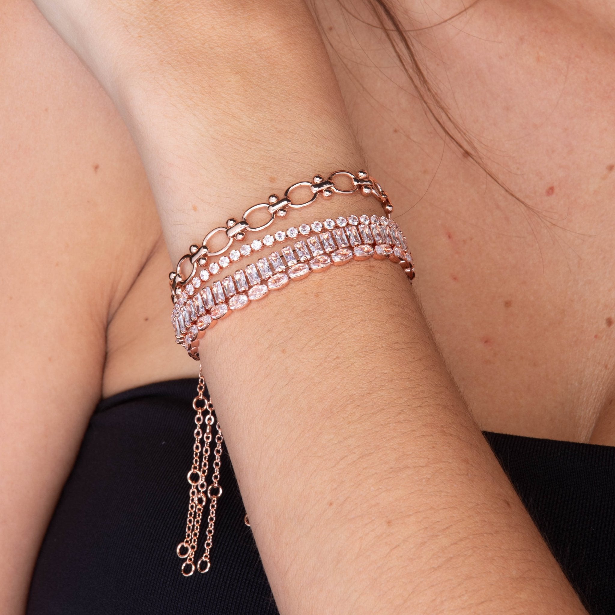 Mason Baguette Tennis Zirconia Bracelet - Camile & Stone