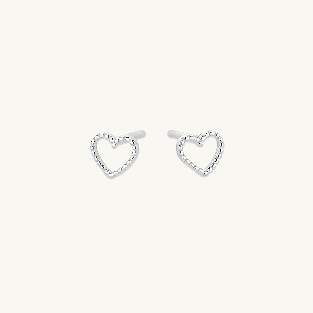 Mini Heart Stud Earrings - Camile & Stone