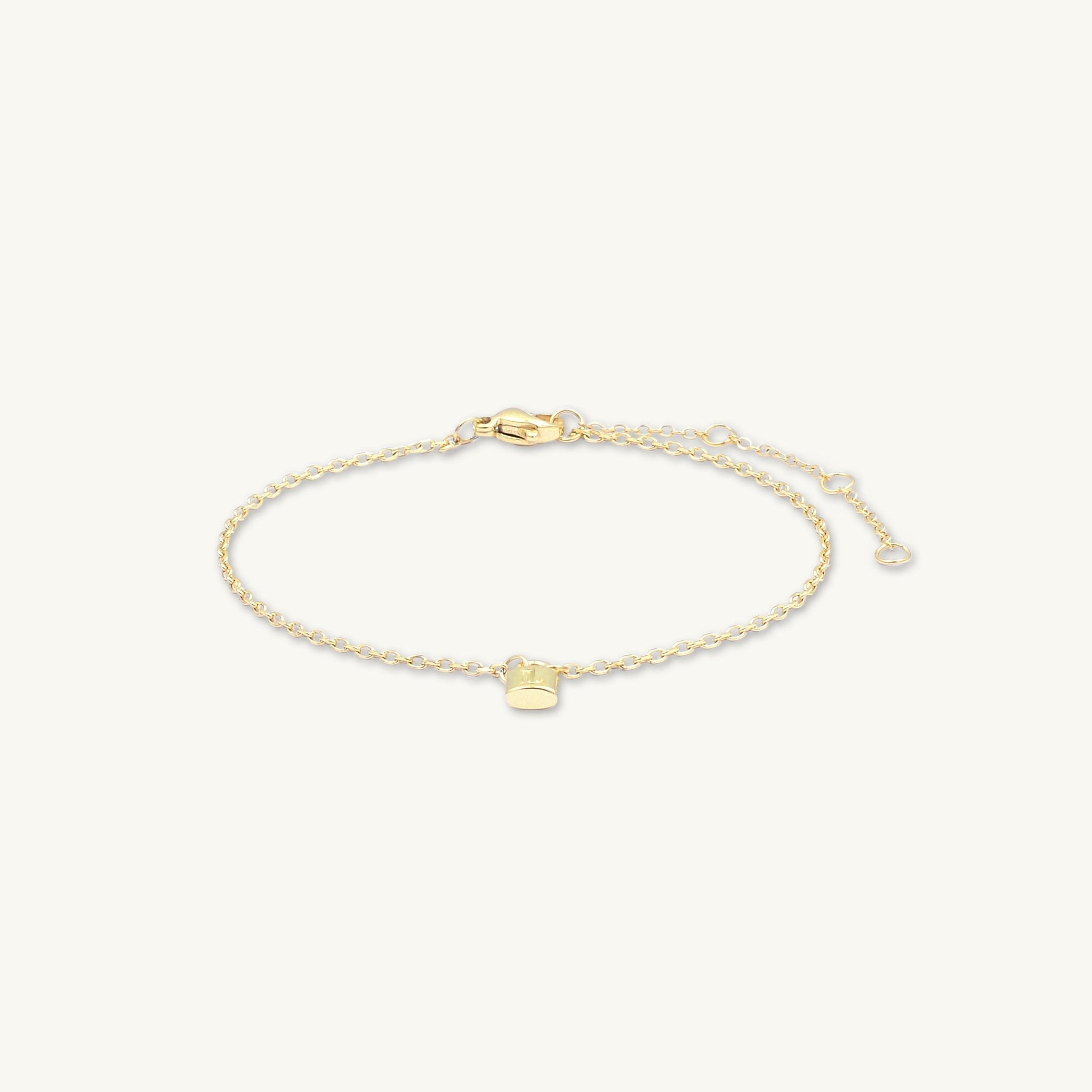 Mini Padlock Initial Letter Bracelet - Camile & Stone