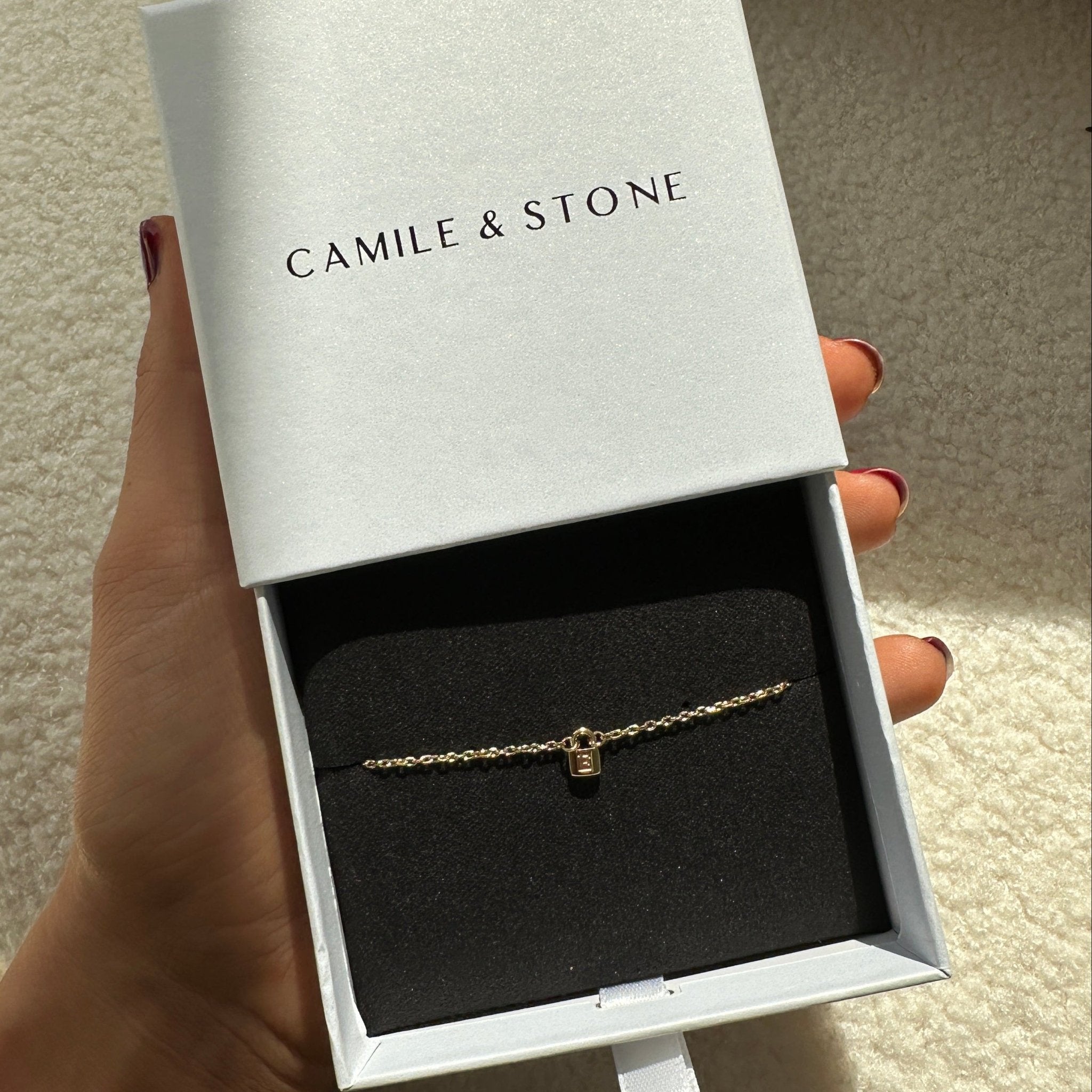 Mini Padlock Initial Letter Bracelet - Camile & Stone