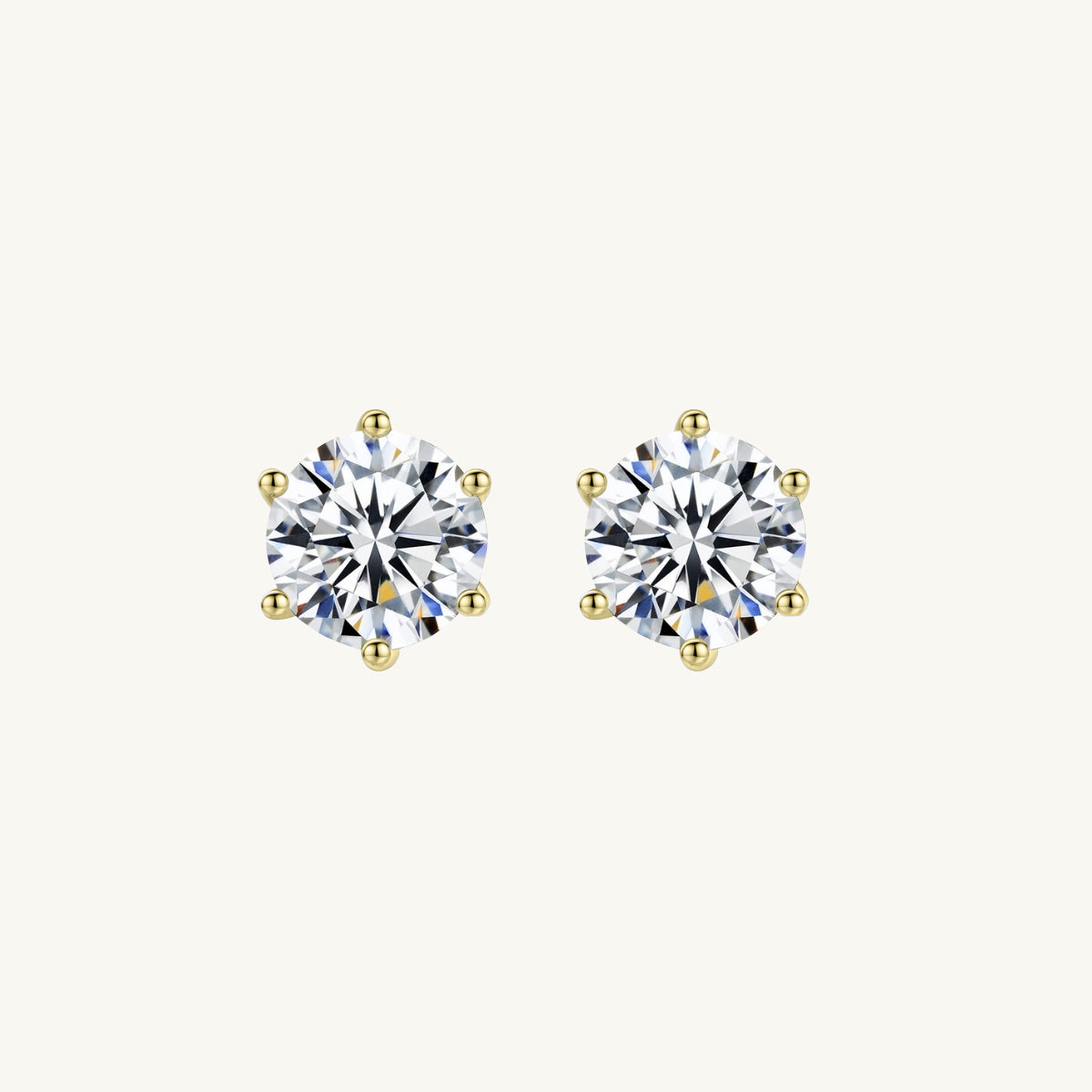 Solitaire Moissanite Stud Earrings 0.5 Carat