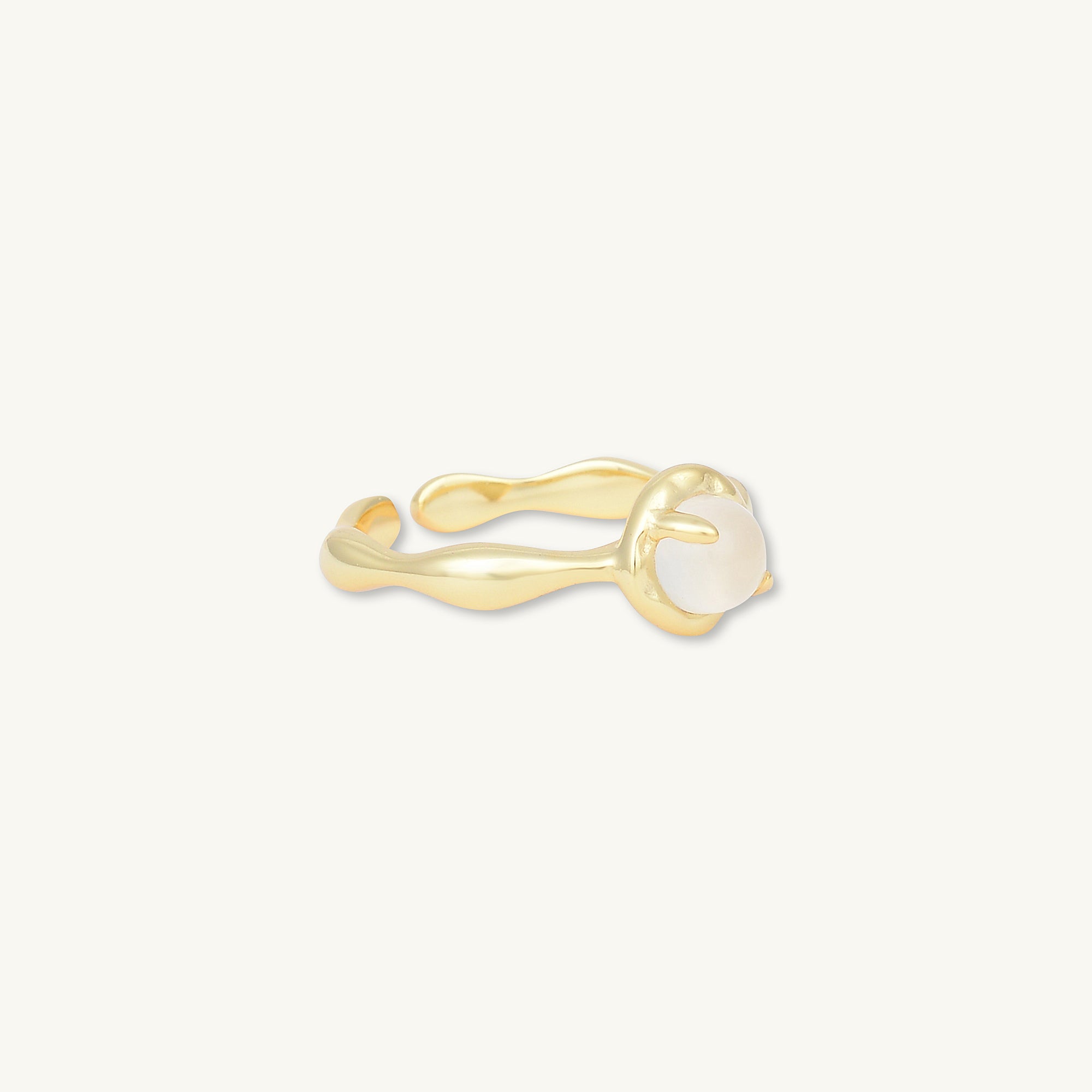 Moonstone Bauble Open Ring - Camile & Stone