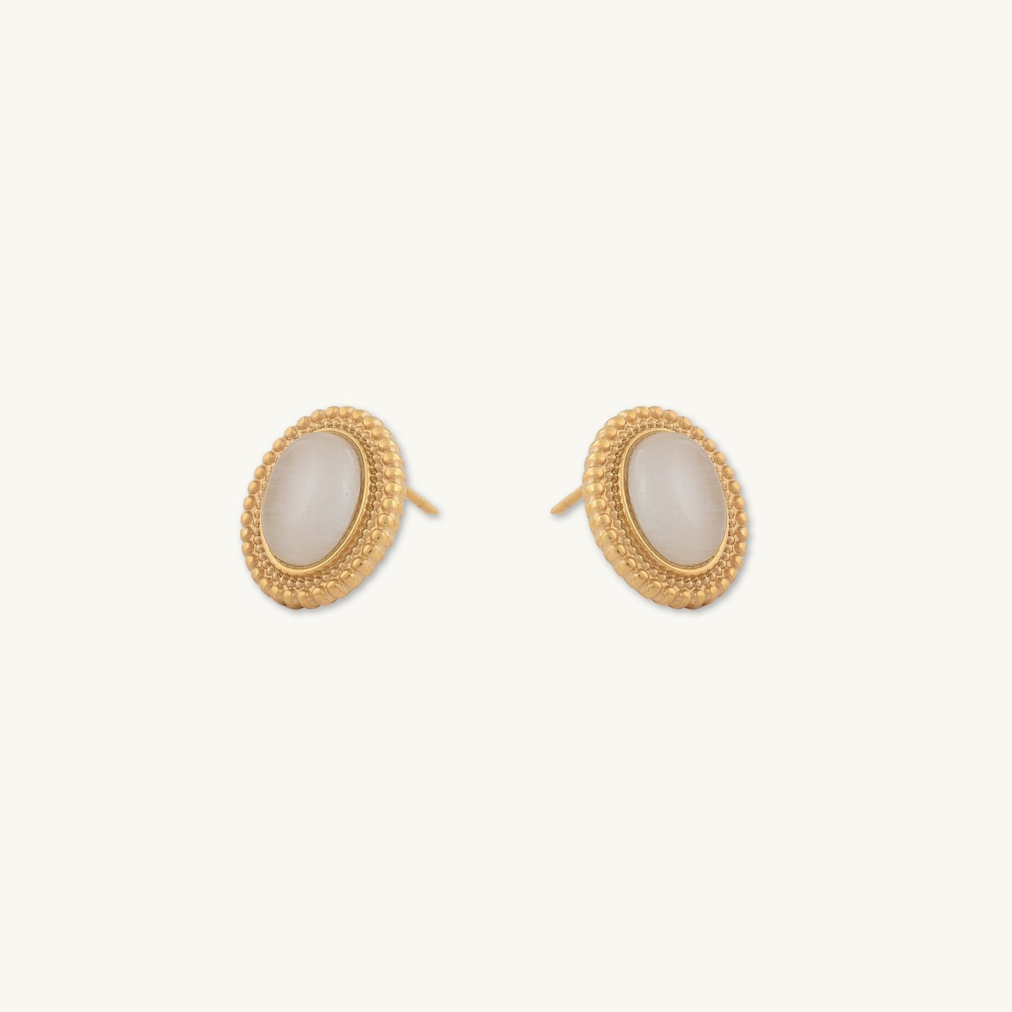 Moonstone Vintage Oval Earrings - Camile & Stone