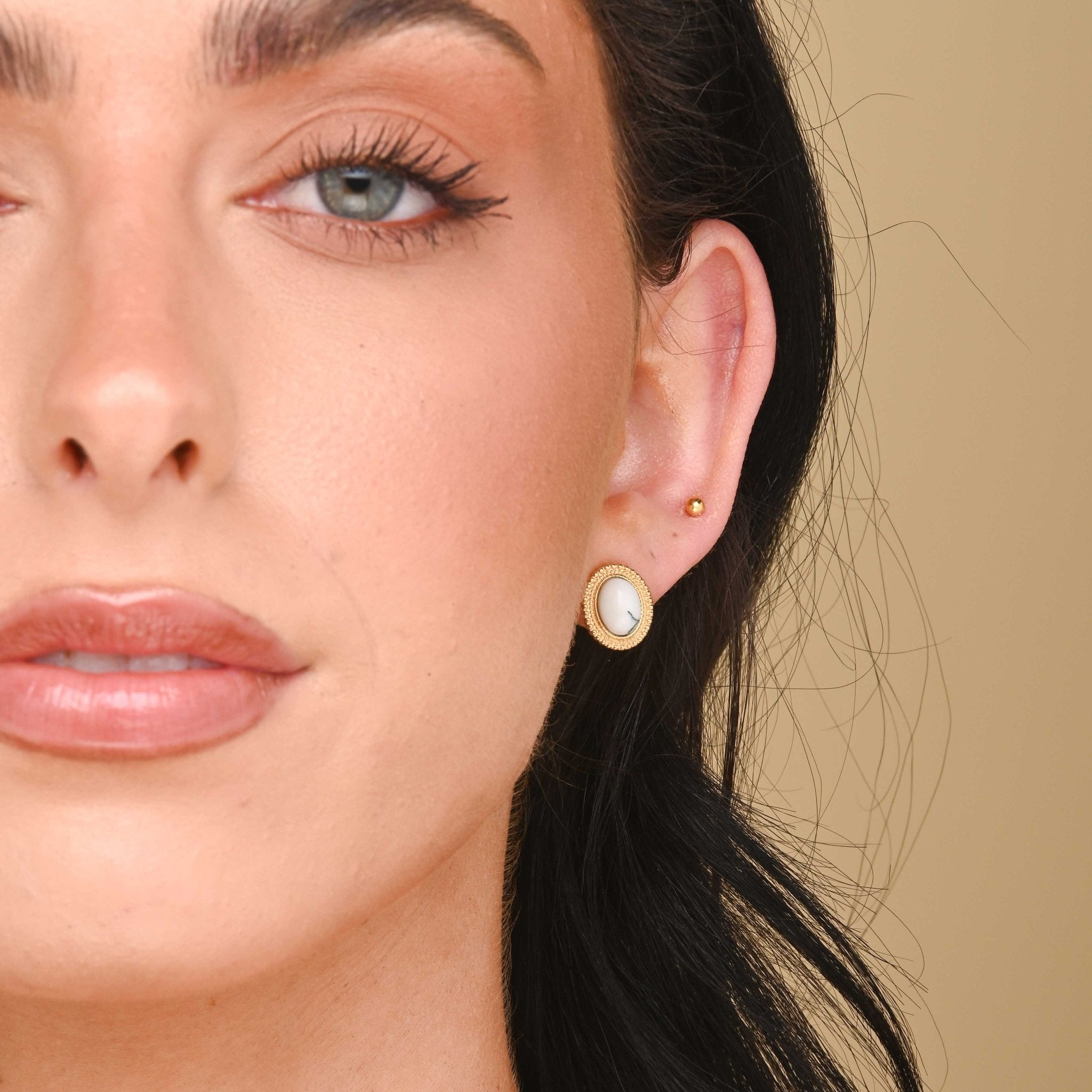 Moonstone Vintage Oval Earrings - Camile & Stone