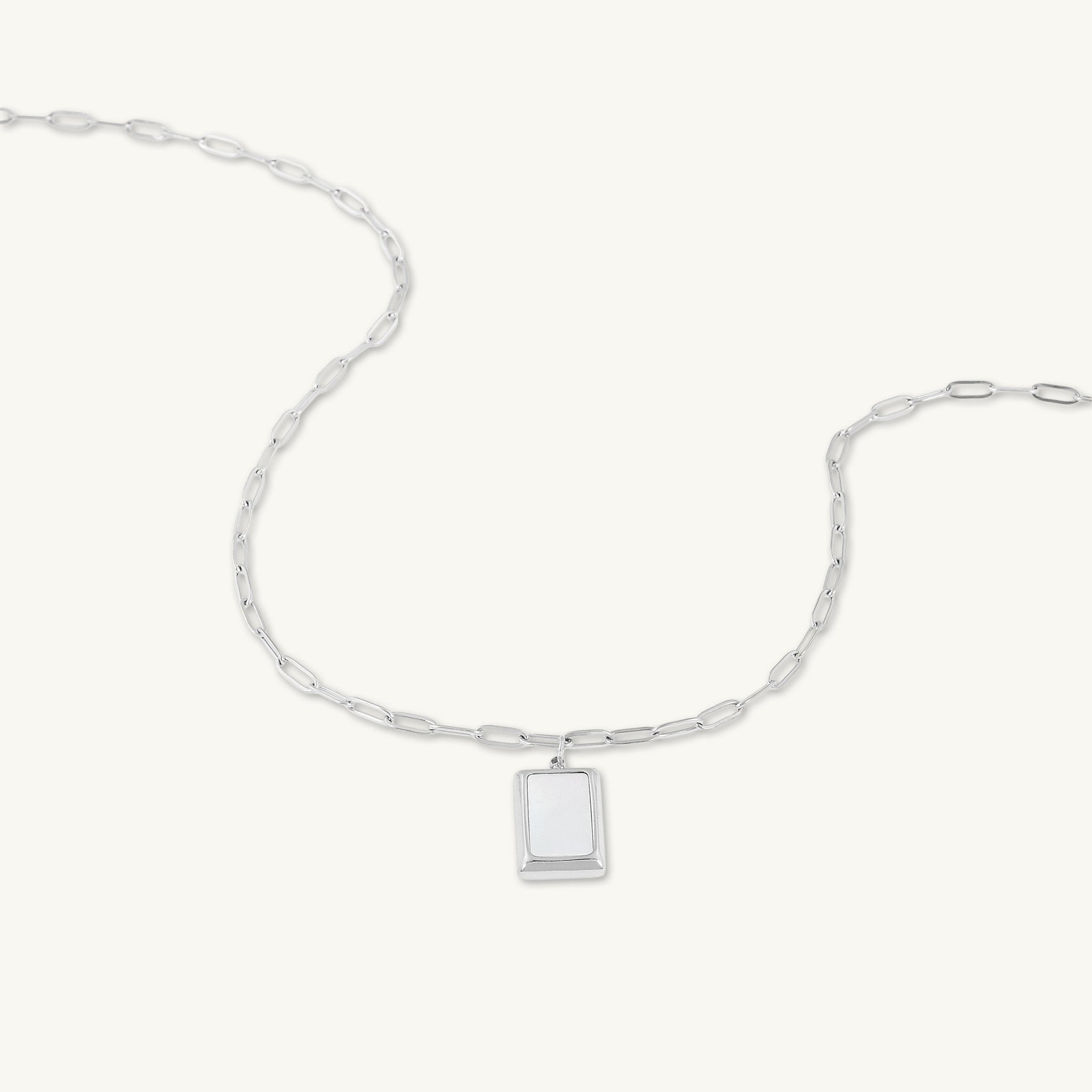 Mother Of Pearl Rectangular Link Necklace - Camile & Stone