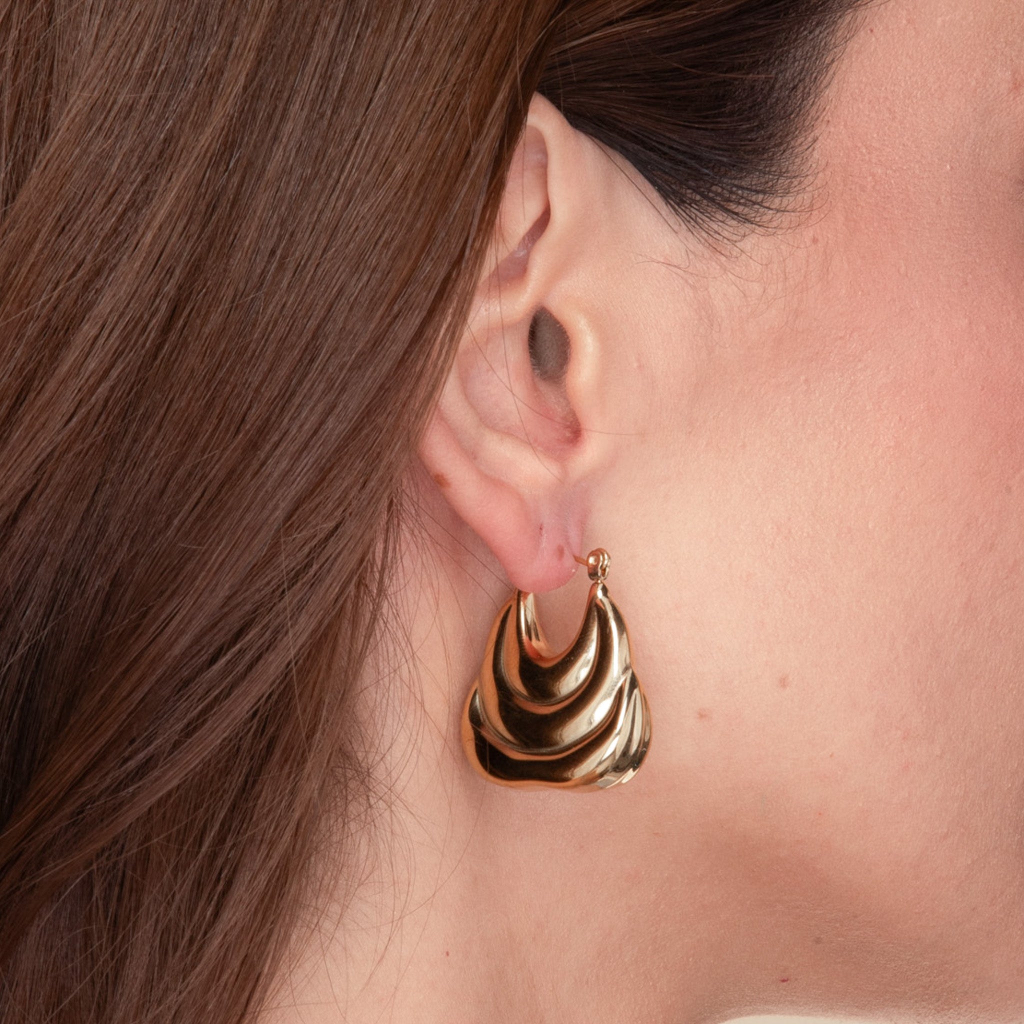 Naomi Dome Hoop Earrings - Camile & Stone