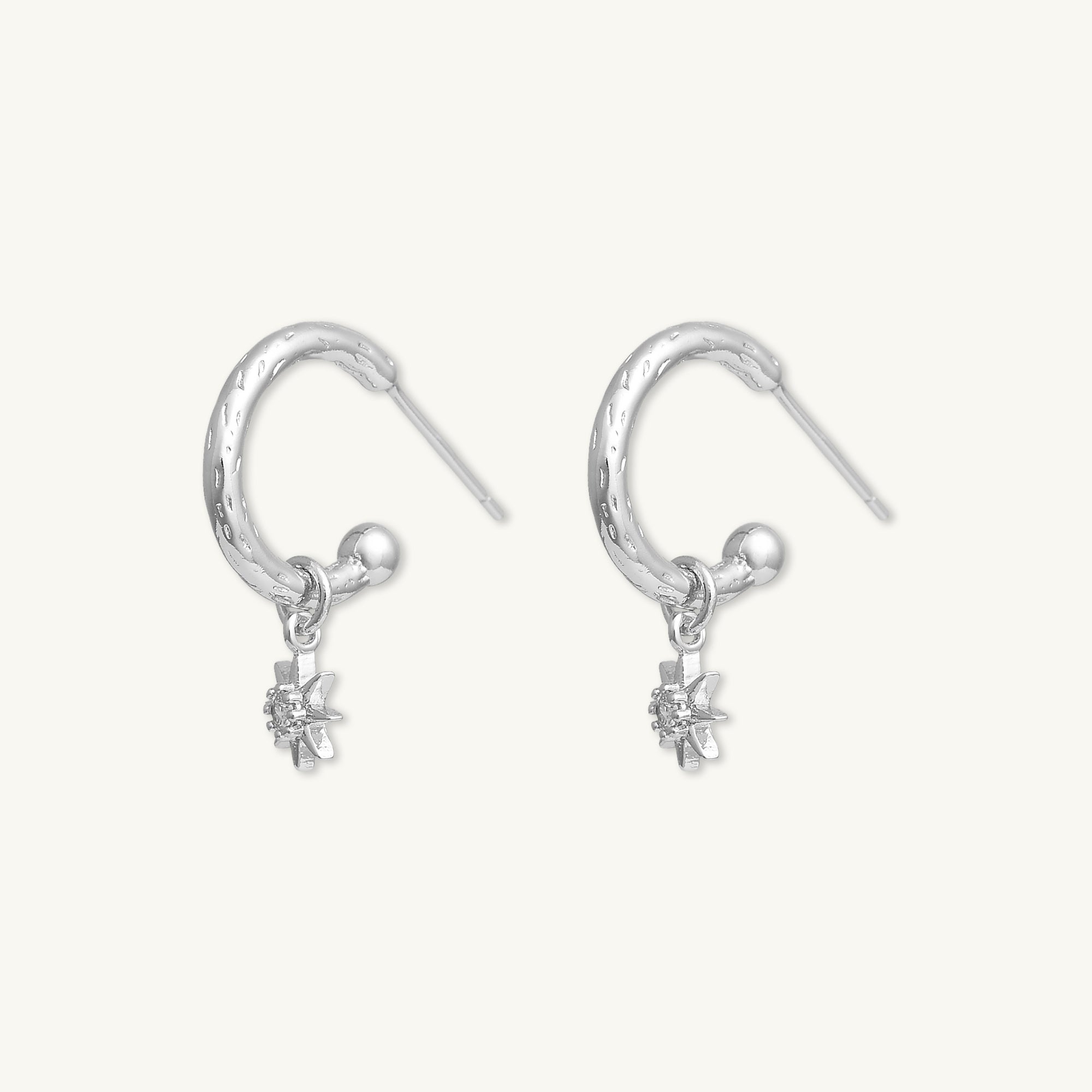 North Star Dangle Molten Huggie Earrings - Camile & Stone